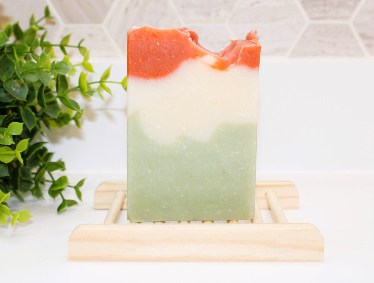 White Tea & Sage Soap Bar, Natural Handmade Clay Exfoliating - lavender and wild sage