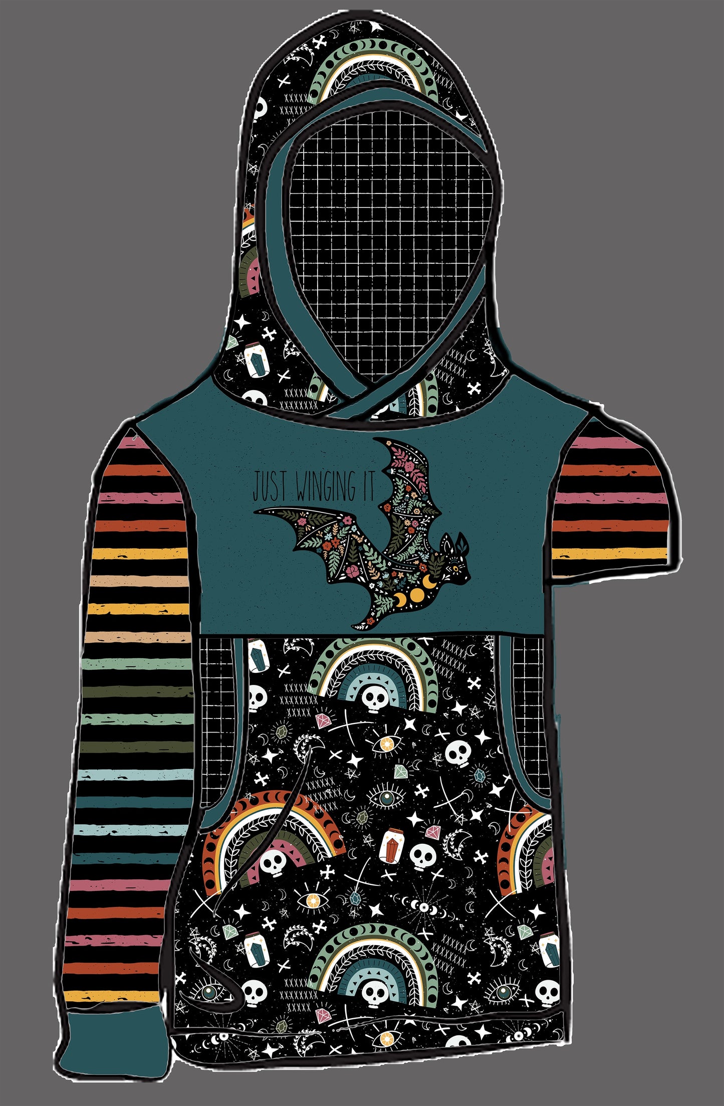 Athletic Sport Lycra - Round BBB Halloween Skeleton Tarot Ghost Zombie Retail Fabric Round