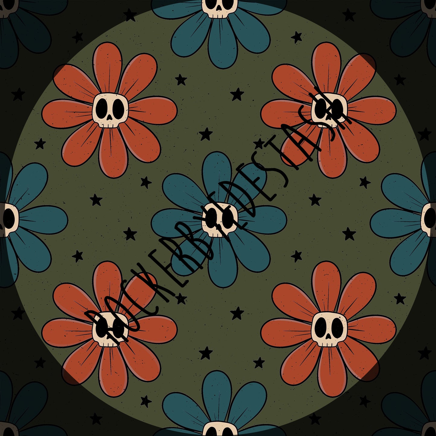 Minky - Round BBB Halloween Skeleton Tarot Retail Fabric Round