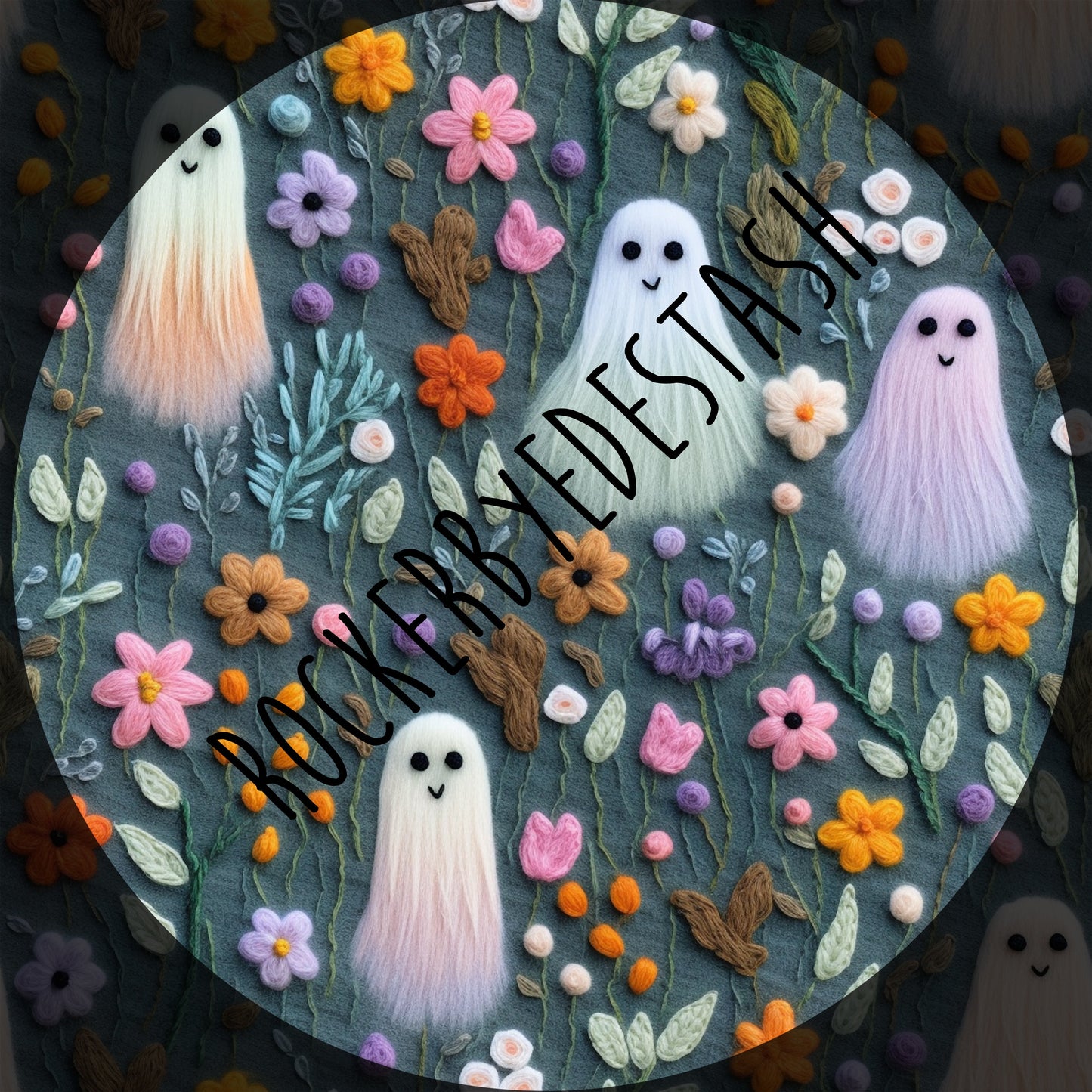 Athletic Sport Lycra - Round BBB Halloween Skeleton Tarot Ghost Zombie Retail Fabric Round