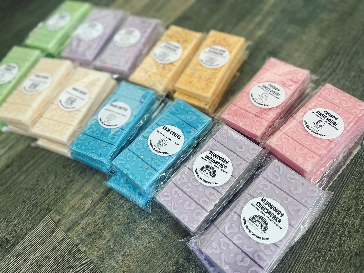 Custom Wax Melts SNAP BARS by LIVE love Wax Co Co Sew or Die, Sloth, Tight shipwreck & Donut Worry and more Retail Swag