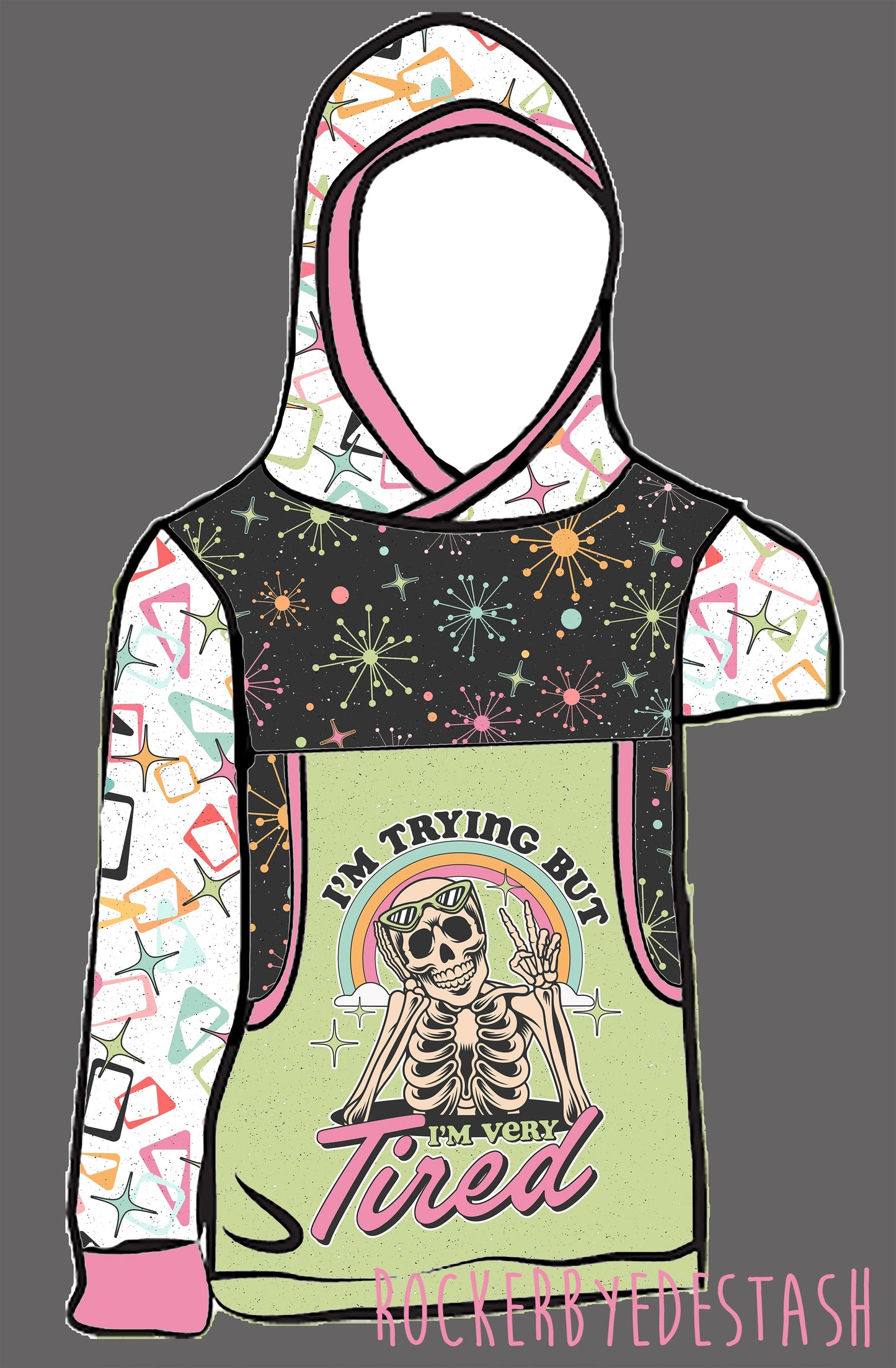 Bamboo Lycra Round AAA - Prints Retro Rascals, Skeletons, Smiley Retail Fabric