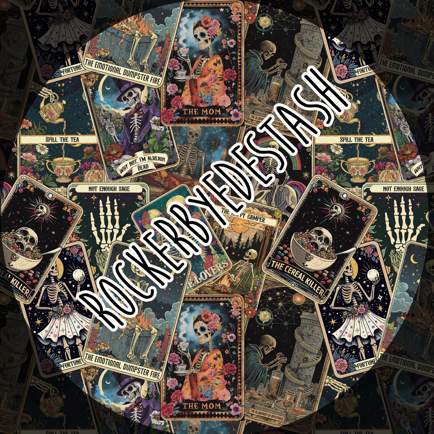 Squish - Round BBB Halloween Zombie Ghost Tarot Skeletons Retail Fabric Round