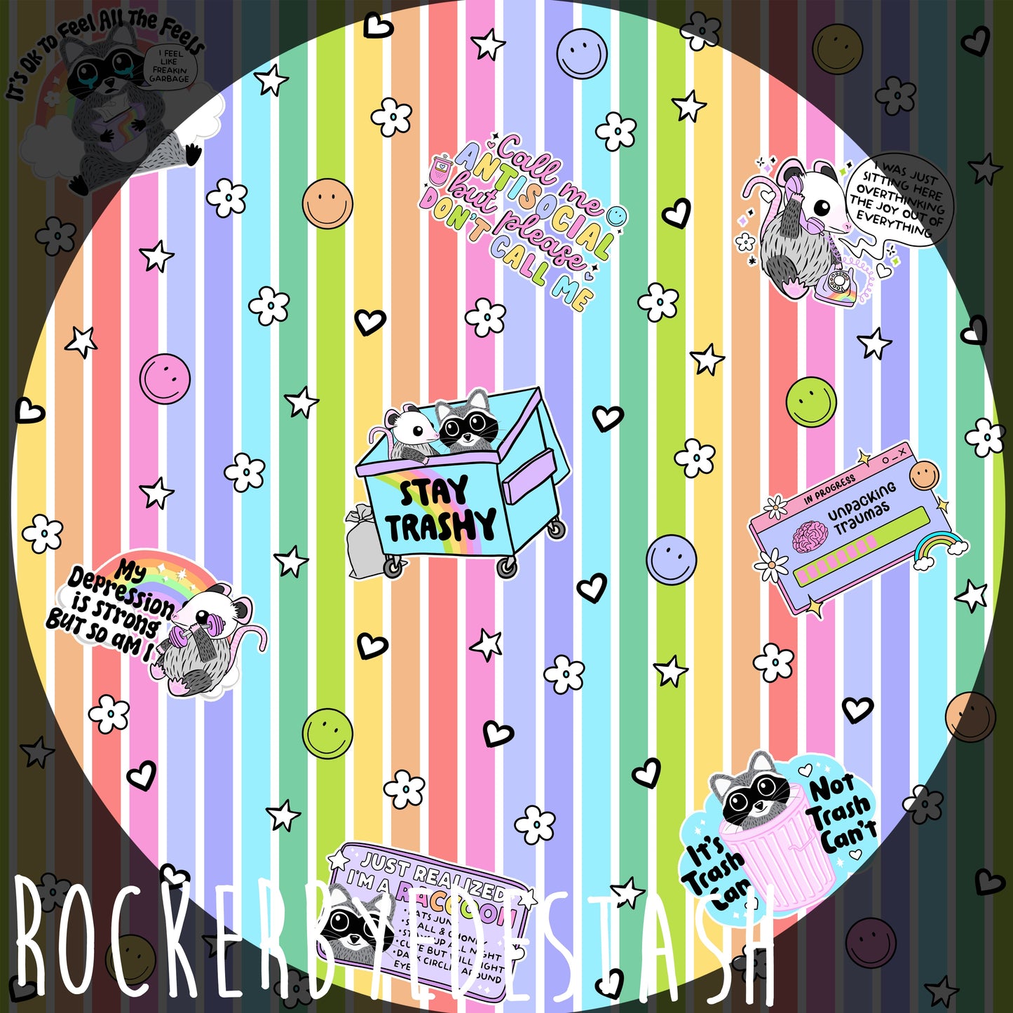 Squish Round AAA - Prints Retro Rascals, Skeletons, Smiley Retail Fabric