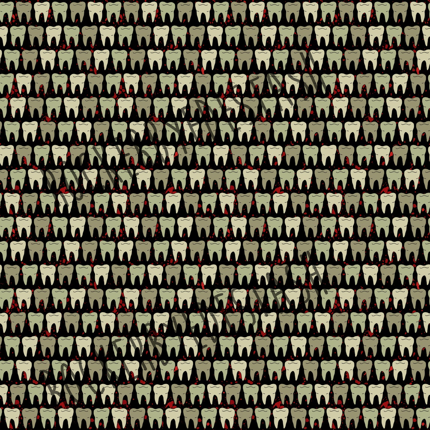 Cotton Lycra flash Halloween retail fabric Blood and teeth