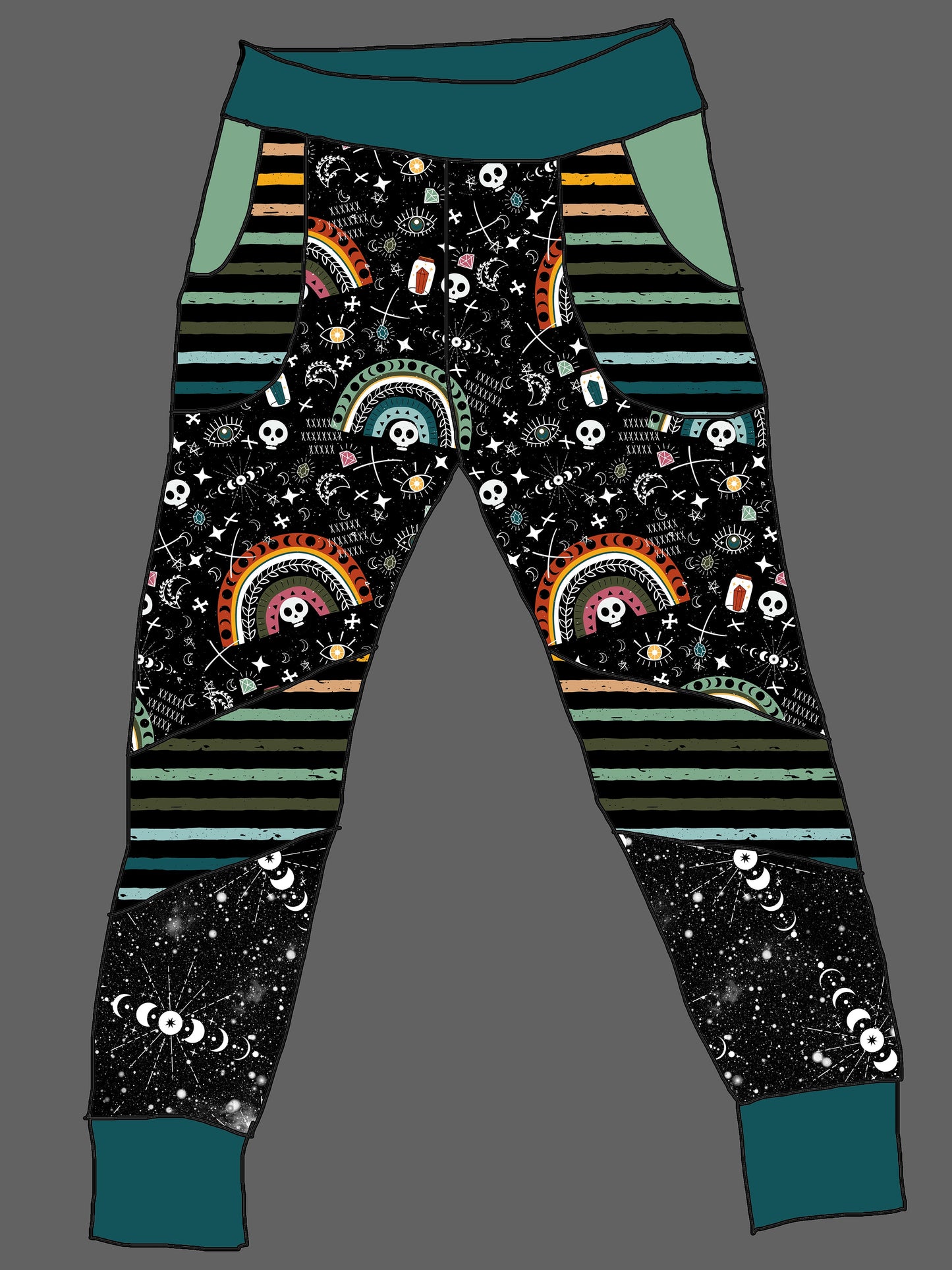 Athletic Sport Lycra - Round BBB Halloween Skeleton Tarot Ghost Zombie Retail Fabric Round