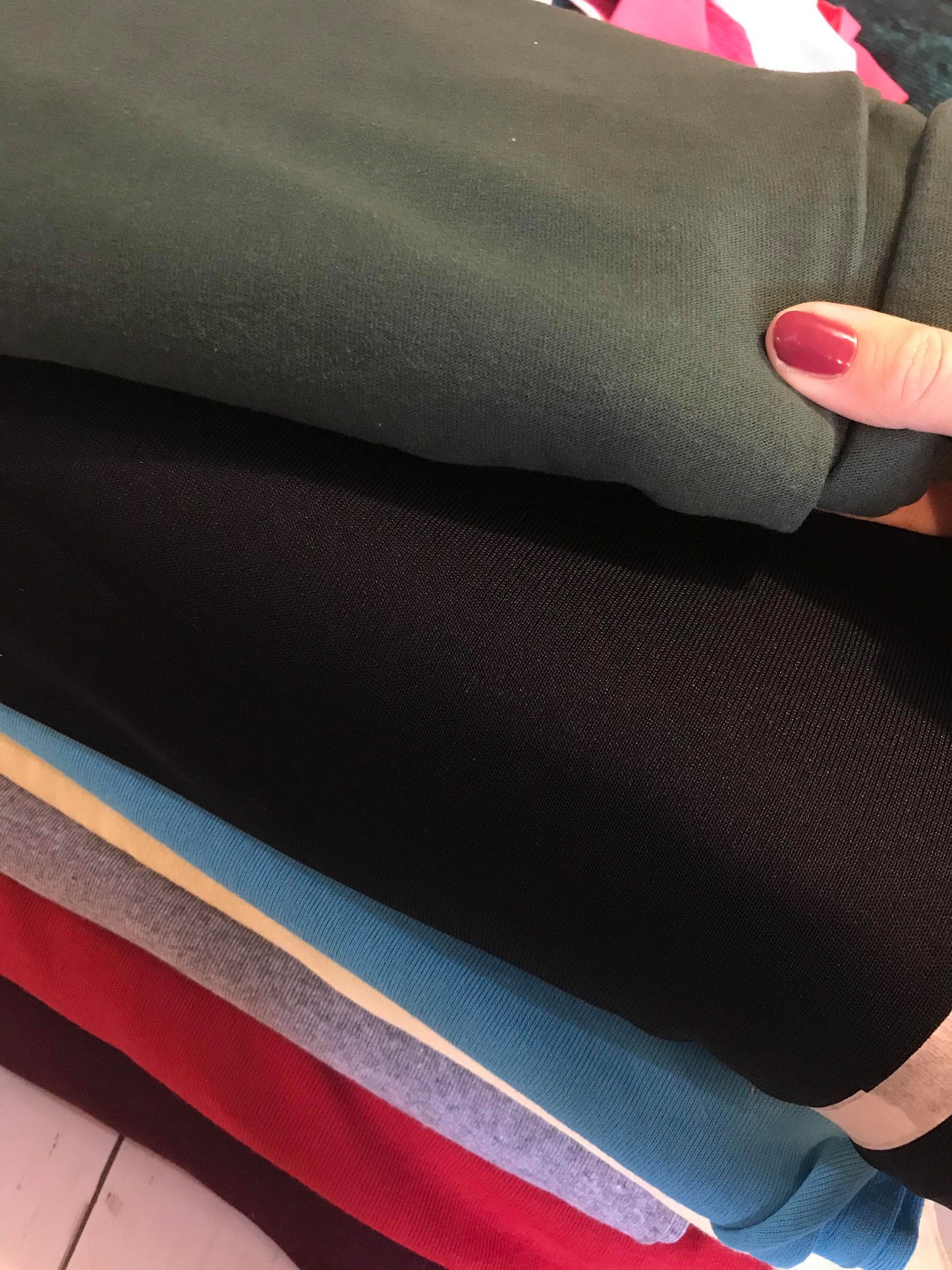 Forest Green Rib Knit - 1/4 yard cut - Retail - limited stretch