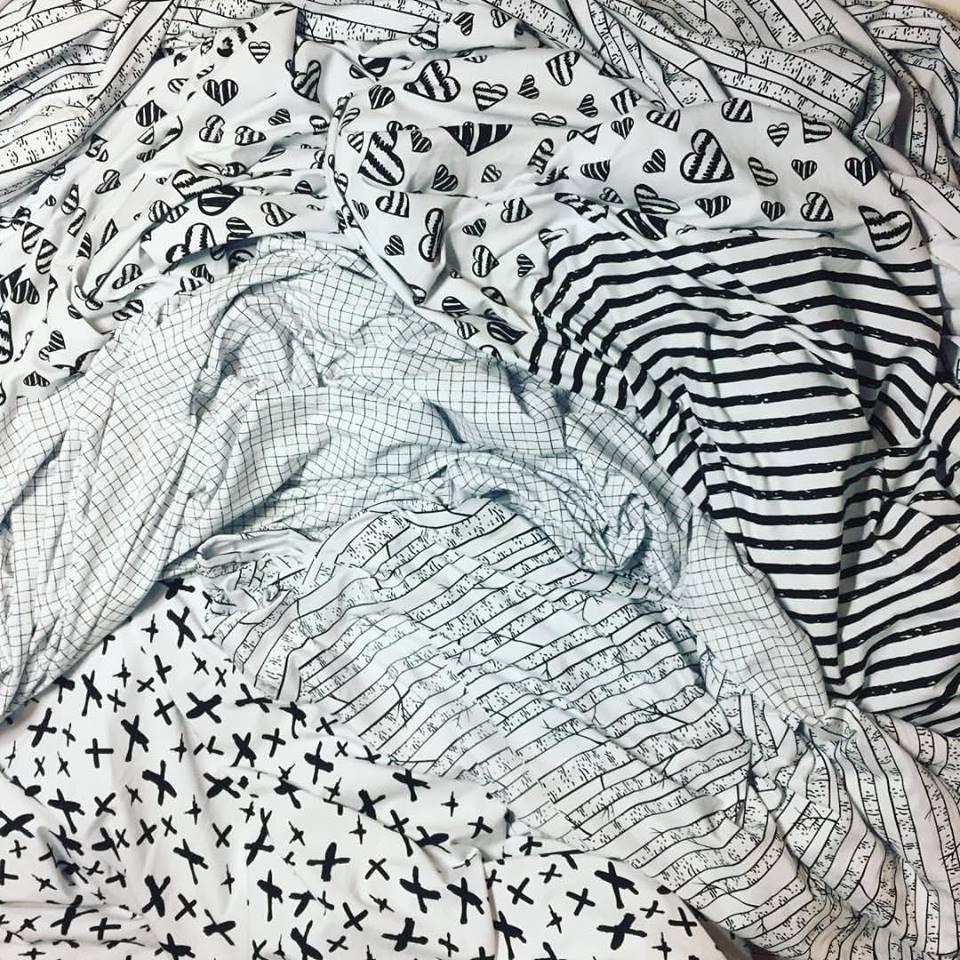 RETAIL - Cotton Woven ACCENT prints - 1 yard per quantity Coordinate designs Black and white