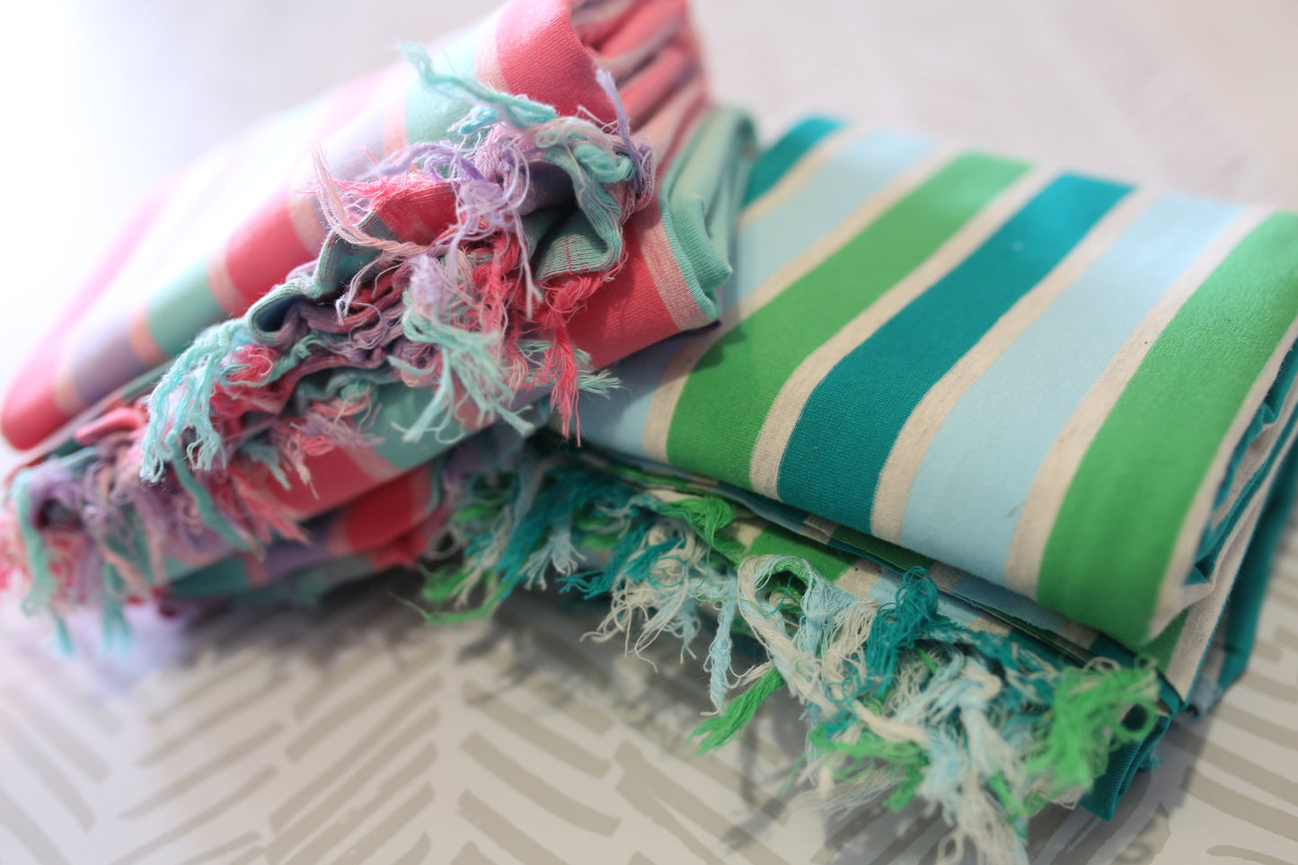 CLEARANCE Retail - Yarn Dyed Stripes -2 colors available - pink or blue