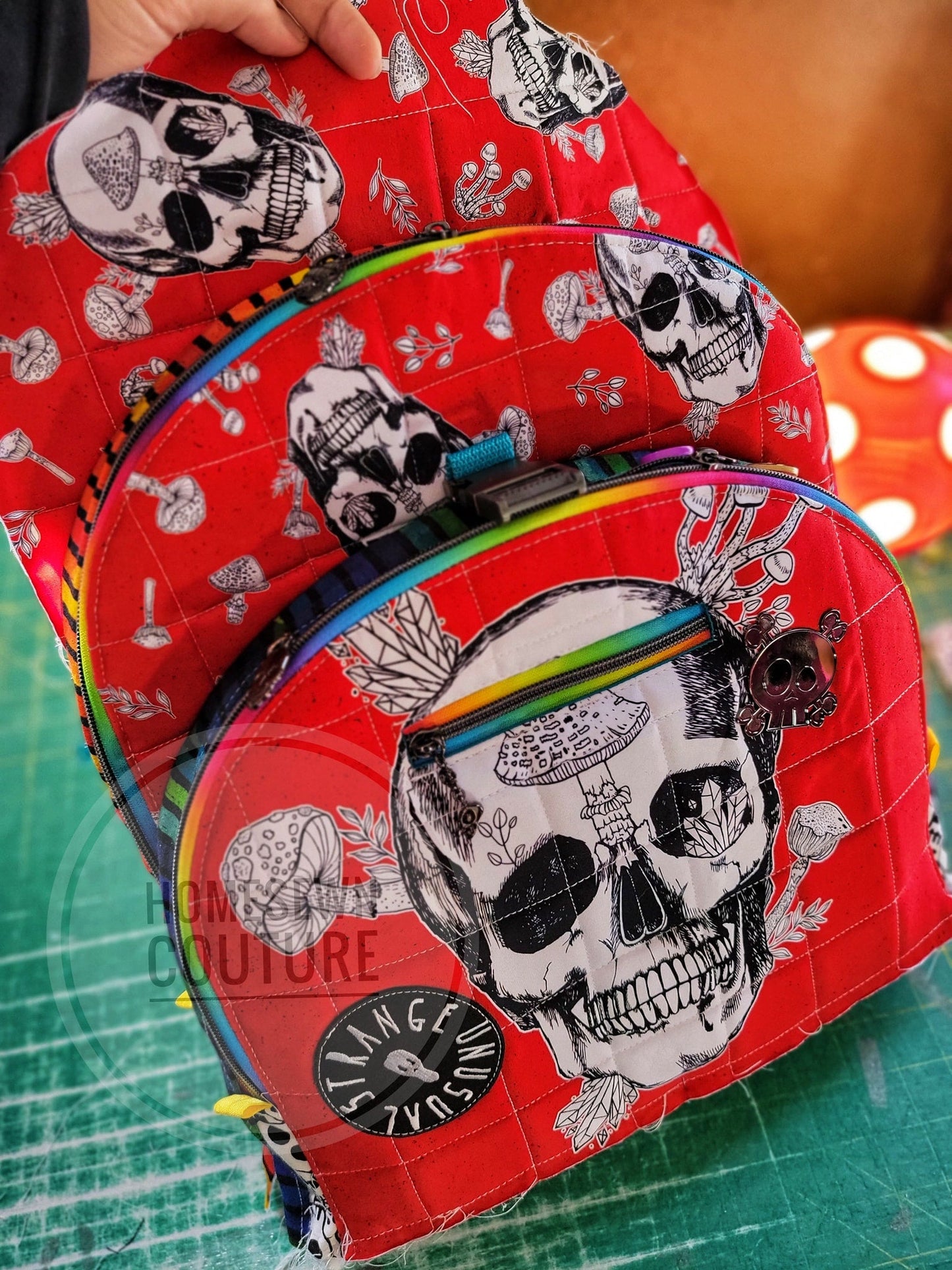 Cotton Lycra Panels - Round OO - Kid & Adult size - Skulls & Mushroom, Magic Forest, Wilderness & Hedgehog panels Retail Fabric