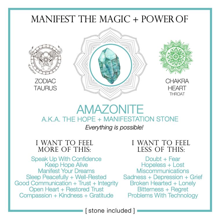 Manifest The Magic + Power of Your Crystal Amazonite by Warm Human - crystals gift