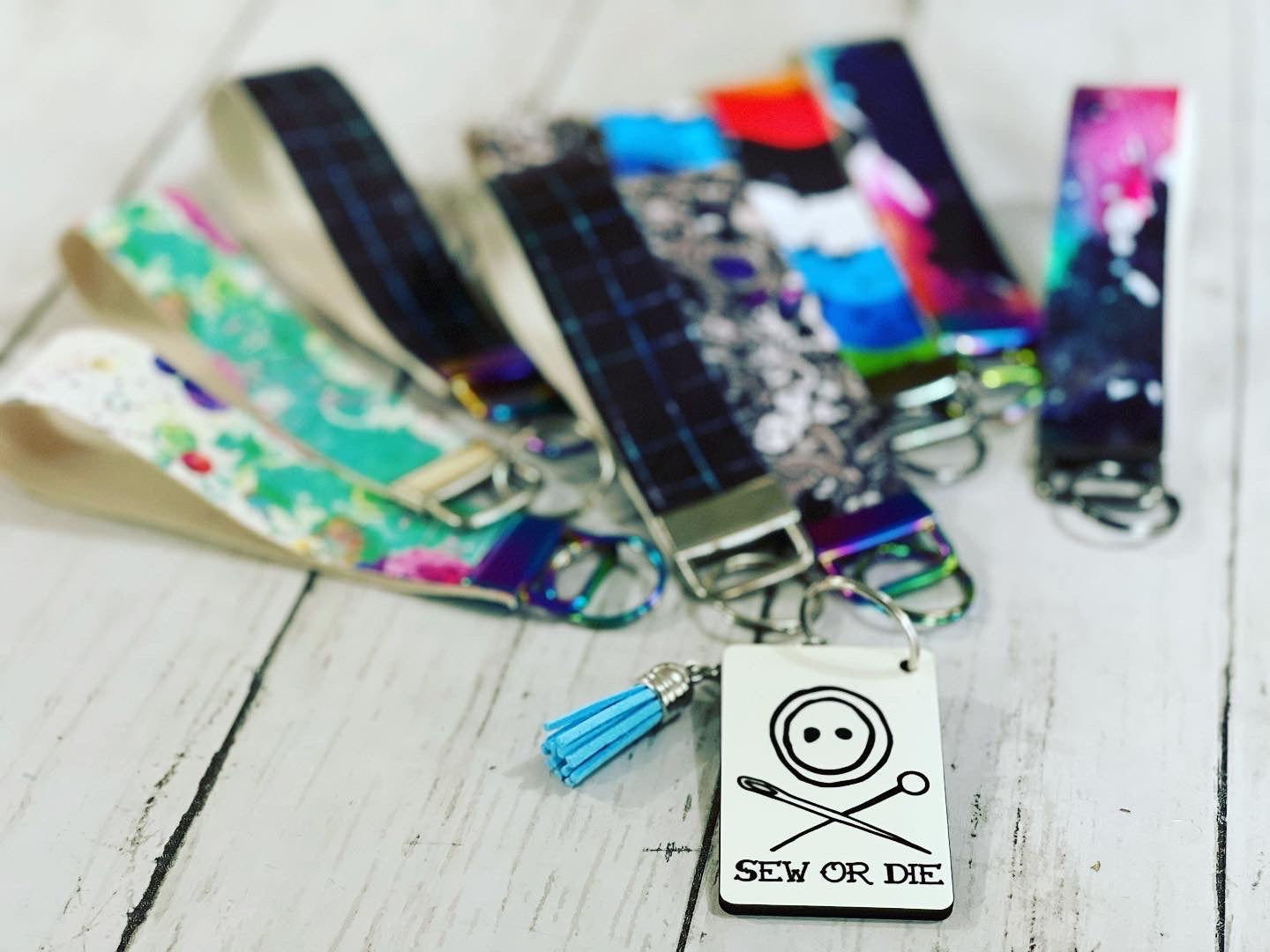 Vinyl Lanyard Wristlet Keychain Wrist Strap - RockerByeDestash Swag Small Galaxy Zombies