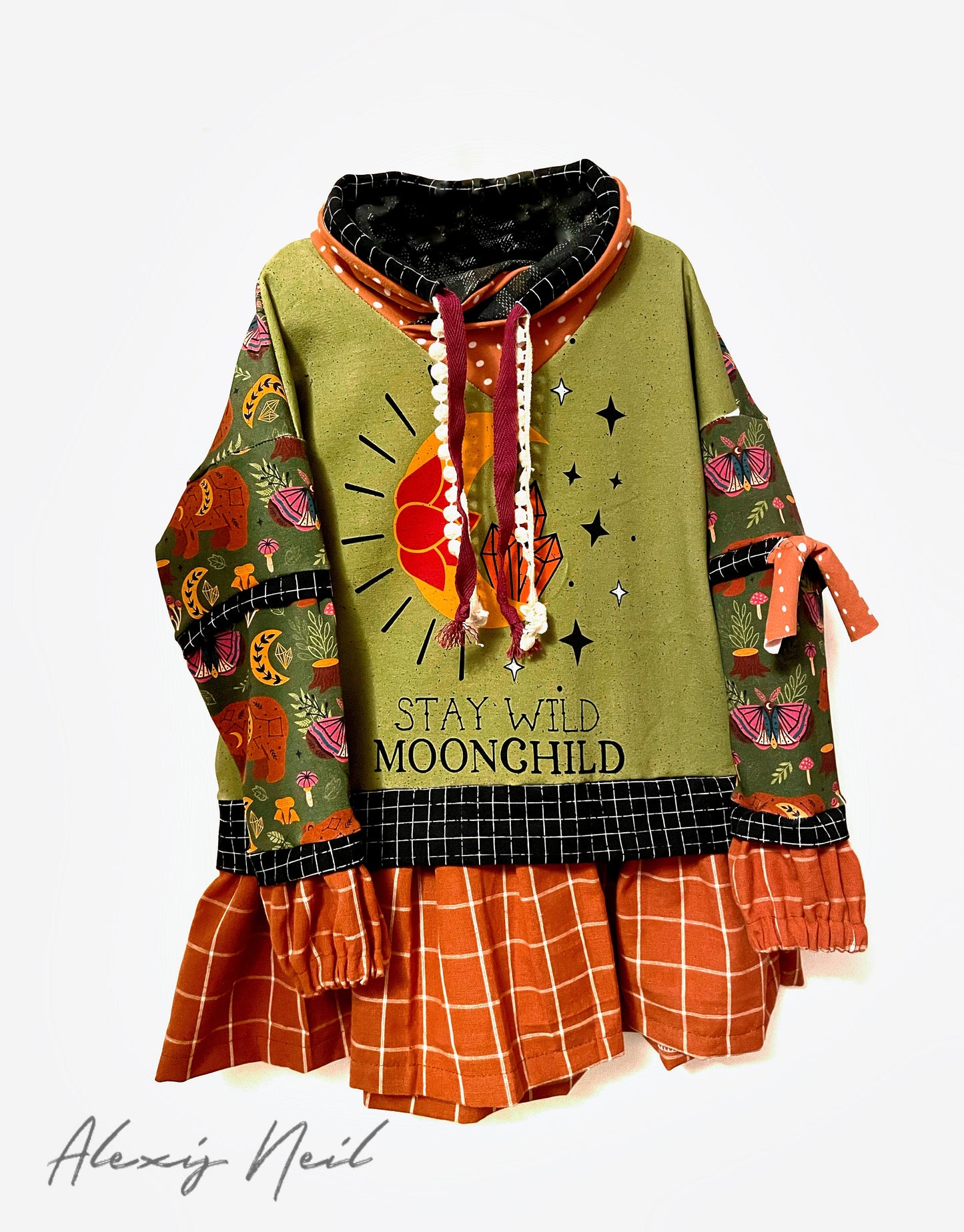 Cotton Lycra Panels - Round OO - Kid & Adult size - Skulls & Mushroom, Magic Forest, Wilderness & Hedgehog panels Retail Fabric