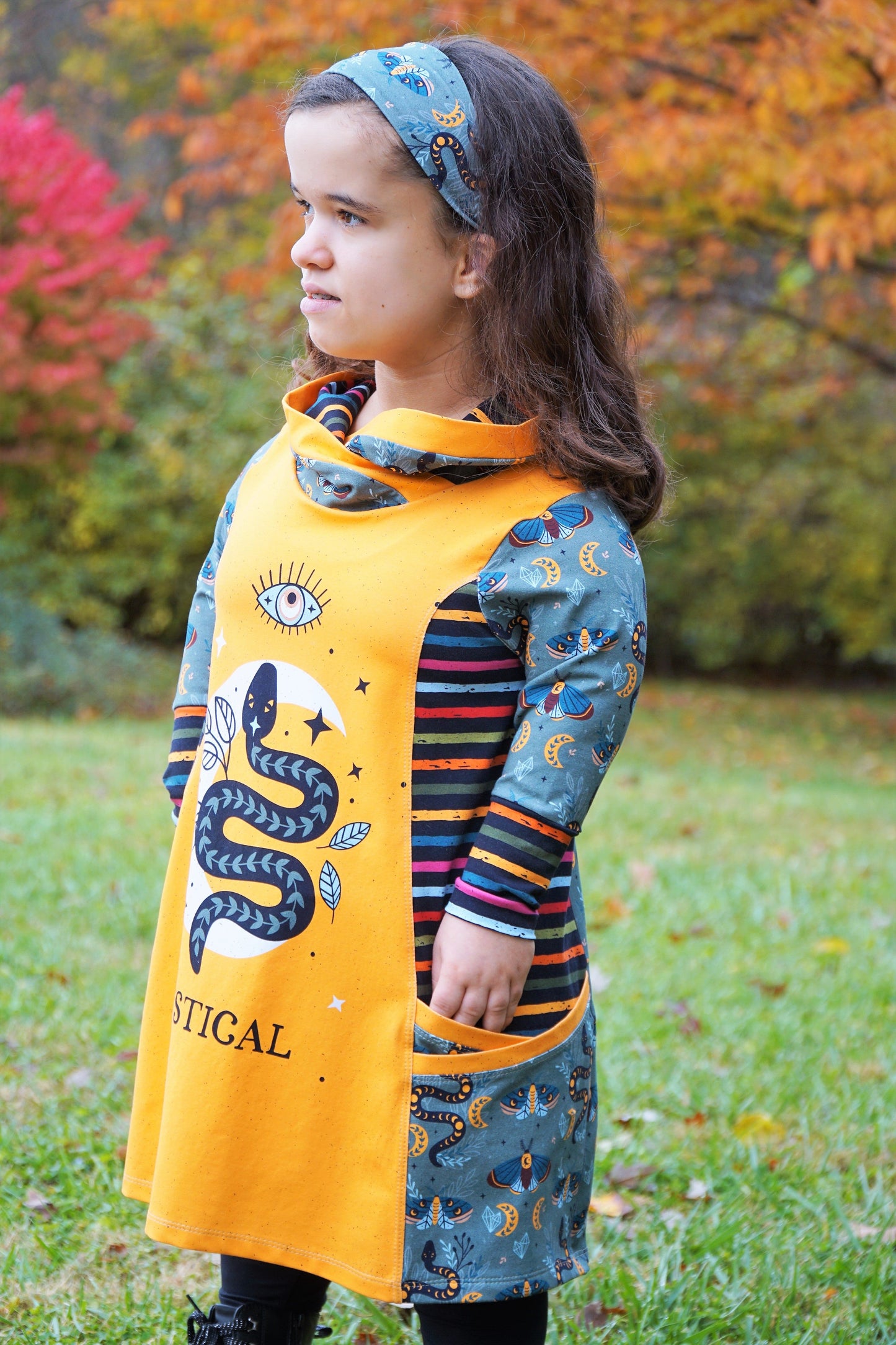 Cotton Lycra Panels - Round OO - Kid & Adult size - Skulls & Mushroom, Magic Forest, Wilderness & Hedgehog panels Retail Fabric