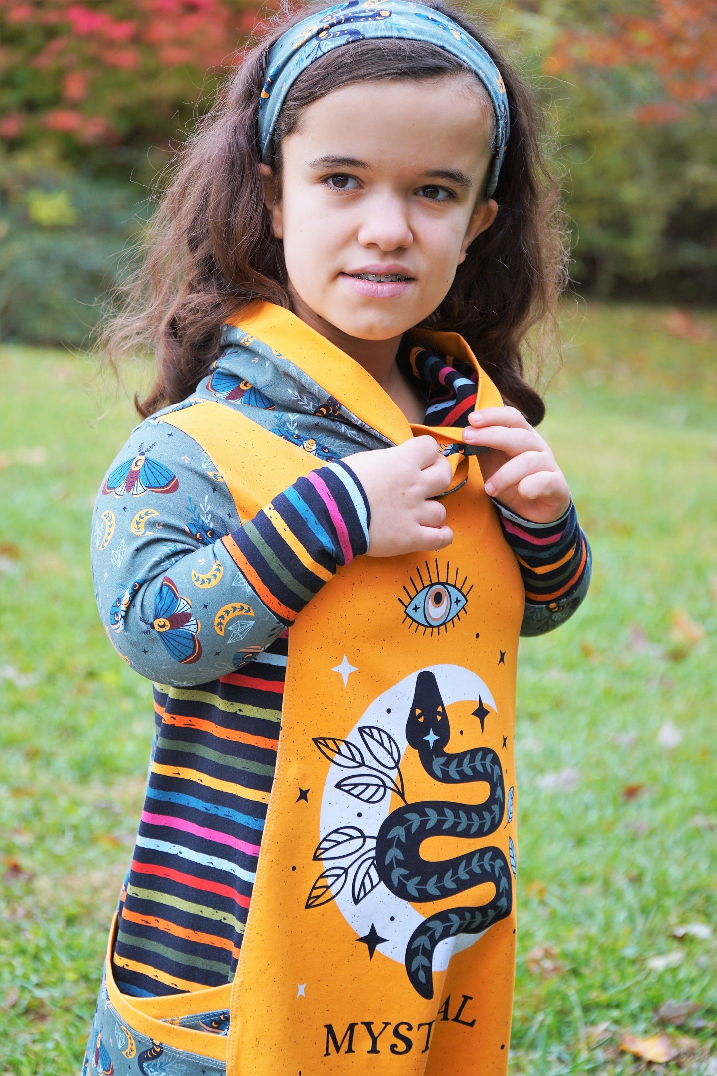 Cotton Lycra Panels - Round OO - Kid & Adult size - Skulls & Mushroom, Magic Forest, Wilderness & Hedgehog panels Retail Fabric