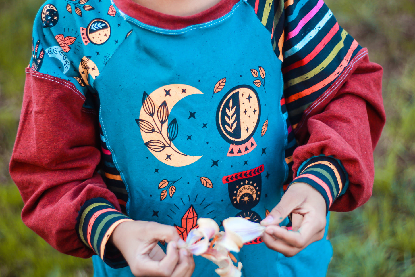 Cotton Lycra Panels - Round OO - Kid & Adult size - Skulls & Mushroom, Magic Forest, Wilderness & Hedgehog panels Retail Fabric