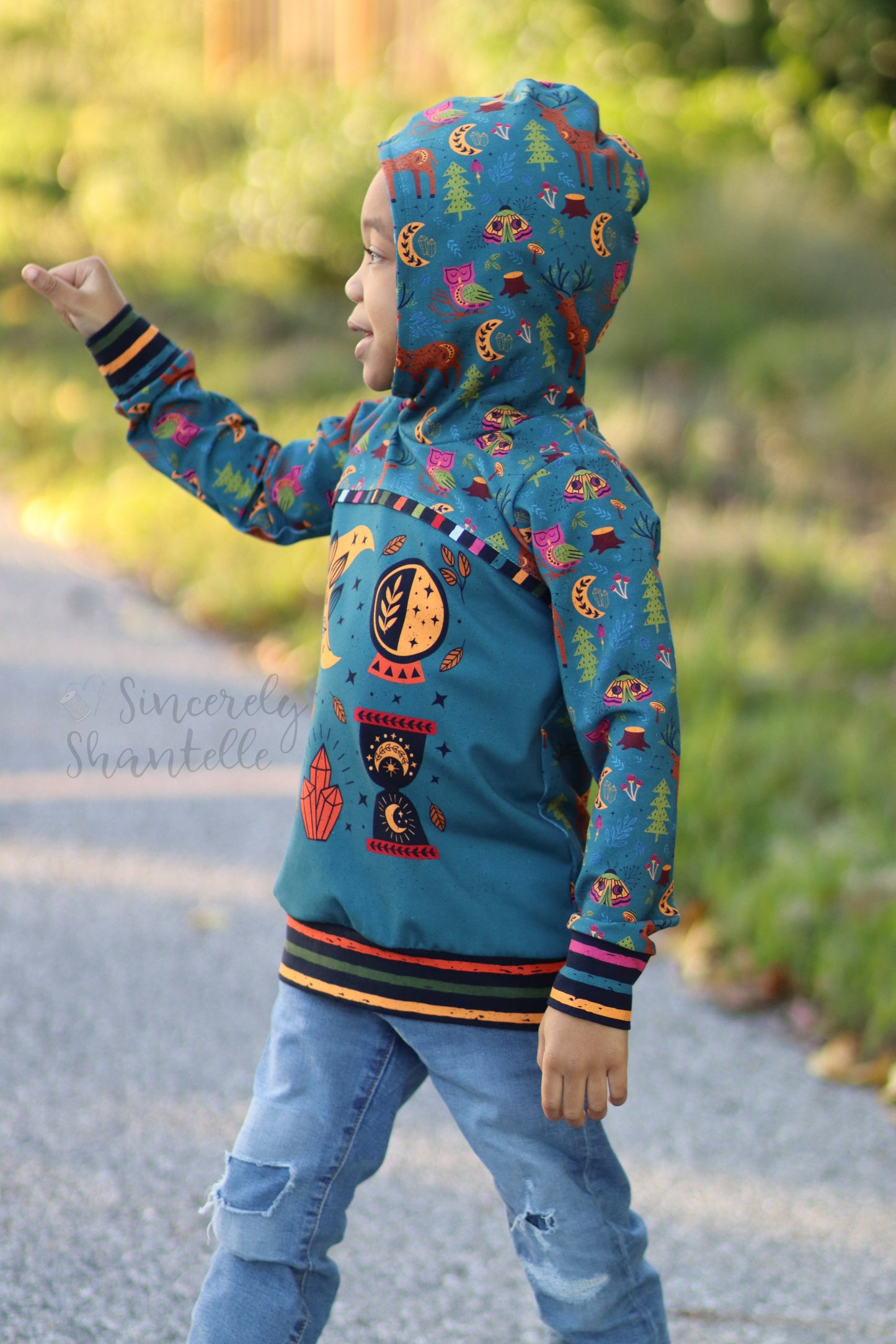 Cotton Lycra Panels - Round OO - Kid & Adult size - Skulls & Mushroom, Magic Forest, Wilderness & Hedgehog panels Retail Fabric