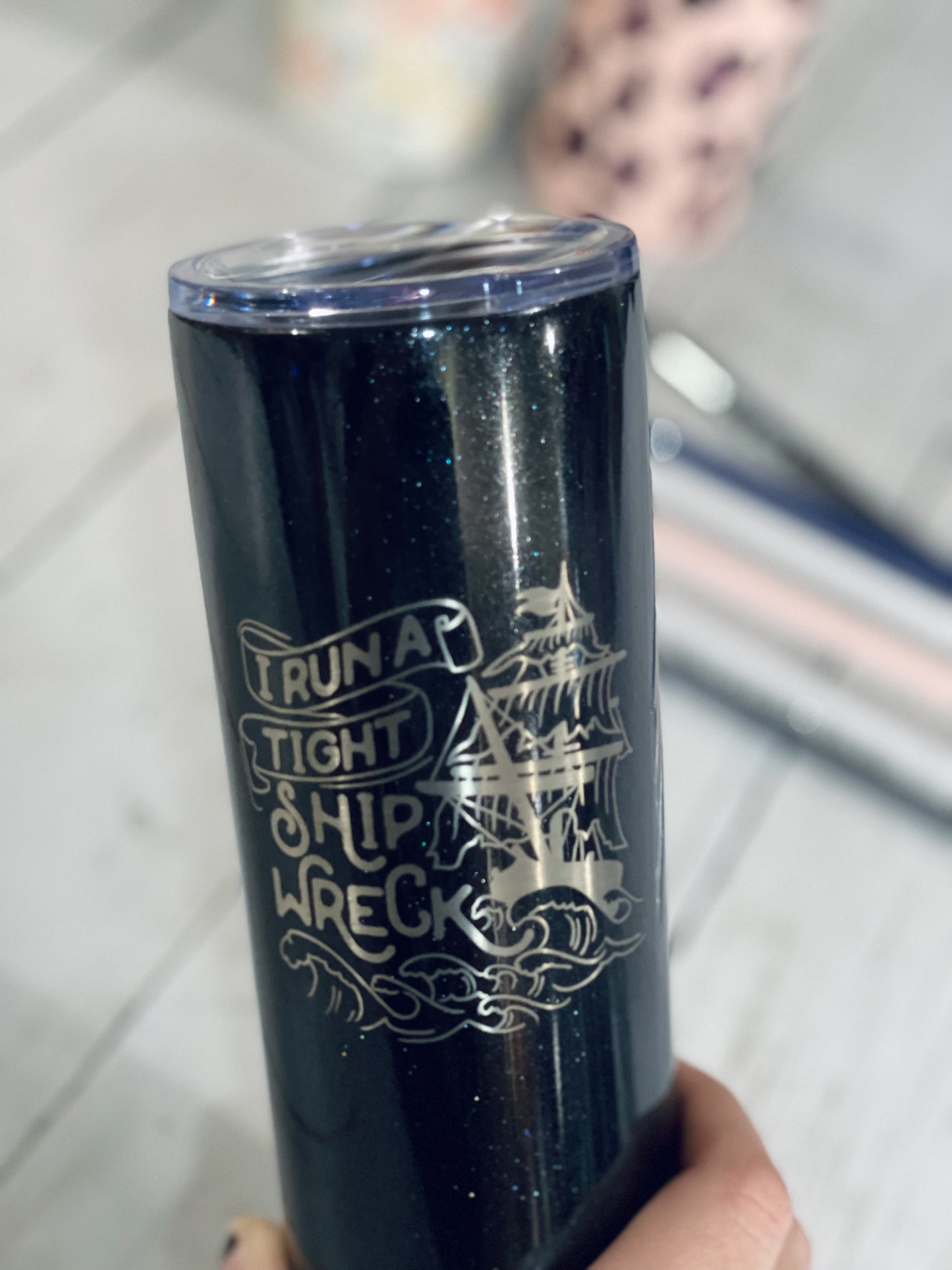 NEW Engraved Stainless Steel Skinny Tumbler & Straw 20 ounce - Retail