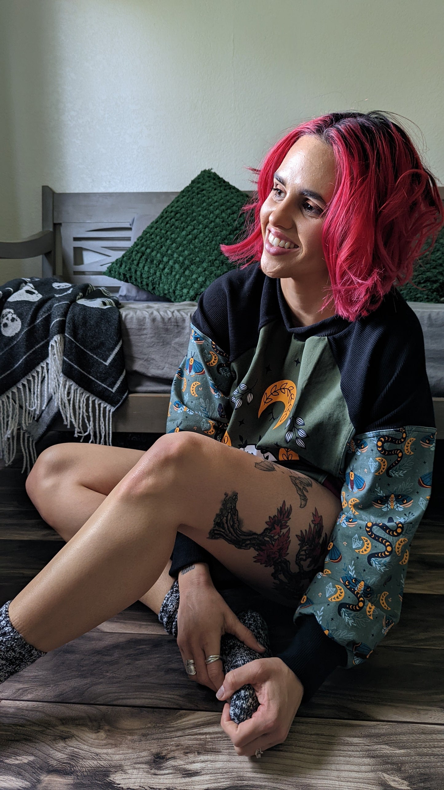 Cotton Lycra Panels - Round OO - Kid & Adult size - Skulls & Mushroom, Magic Forest, Wilderness & Hedgehog panels Retail Fabric