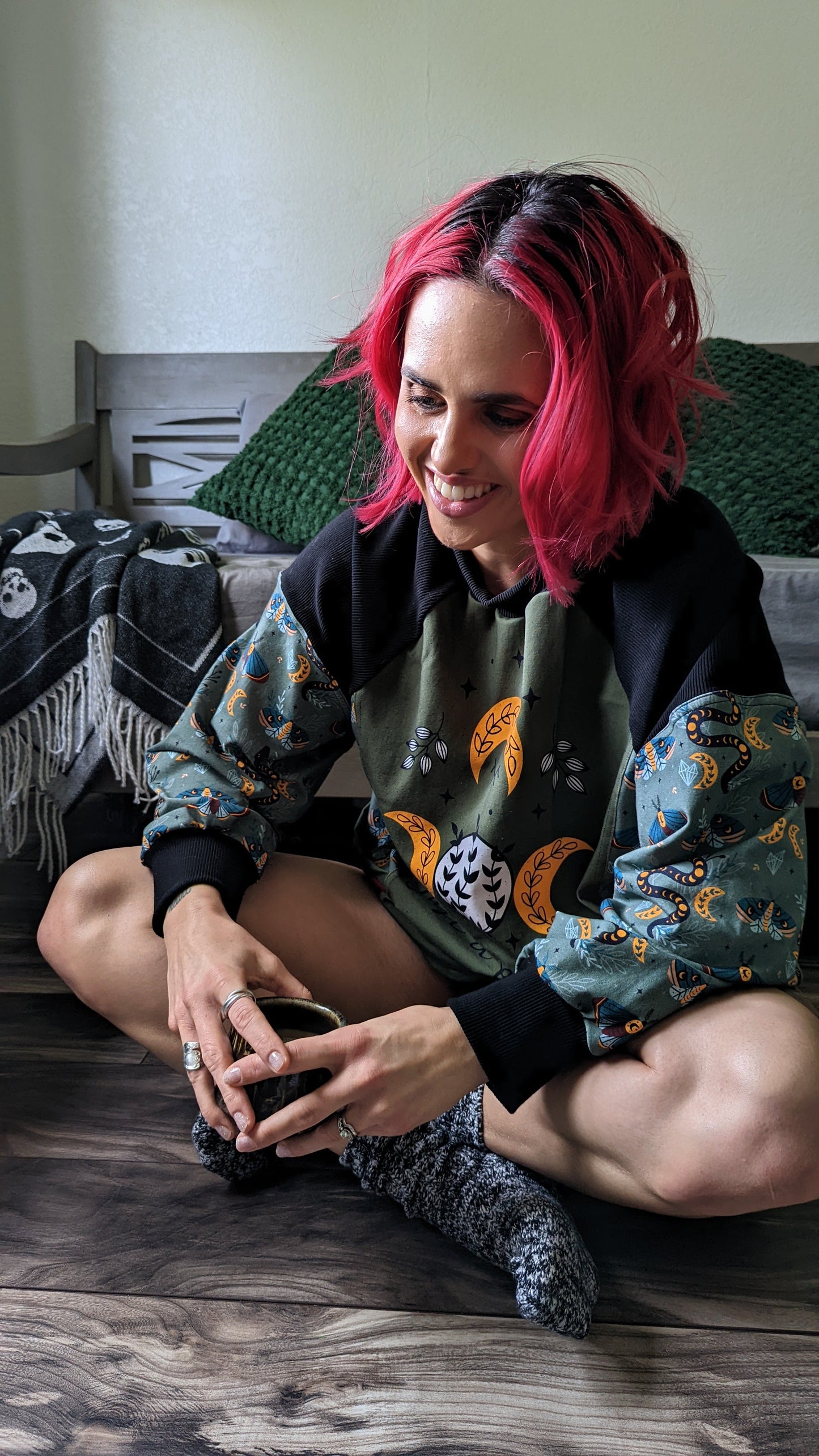 Cotton Lycra Panels - Round OO - Kid & Adult size - Skulls & Mushroom, Magic Forest, Wilderness & Hedgehog panels Retail Fabric