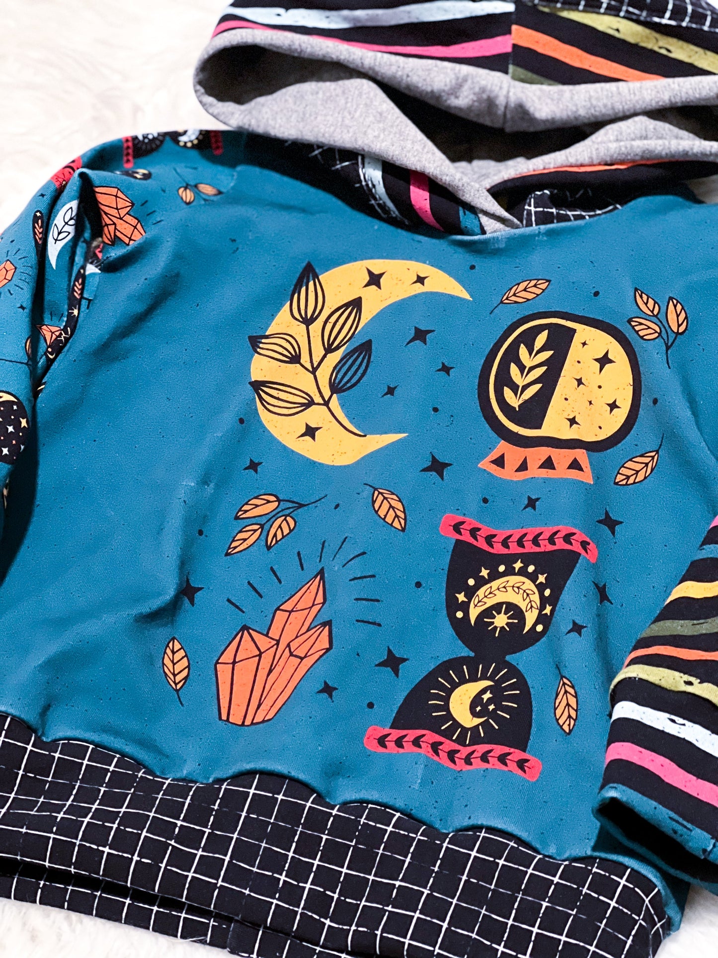 Cotton Lycra Panels - Round OO - Kid & Adult size - Skulls & Mushroom, Magic Forest, Wilderness & Hedgehog panels Retail Fabric