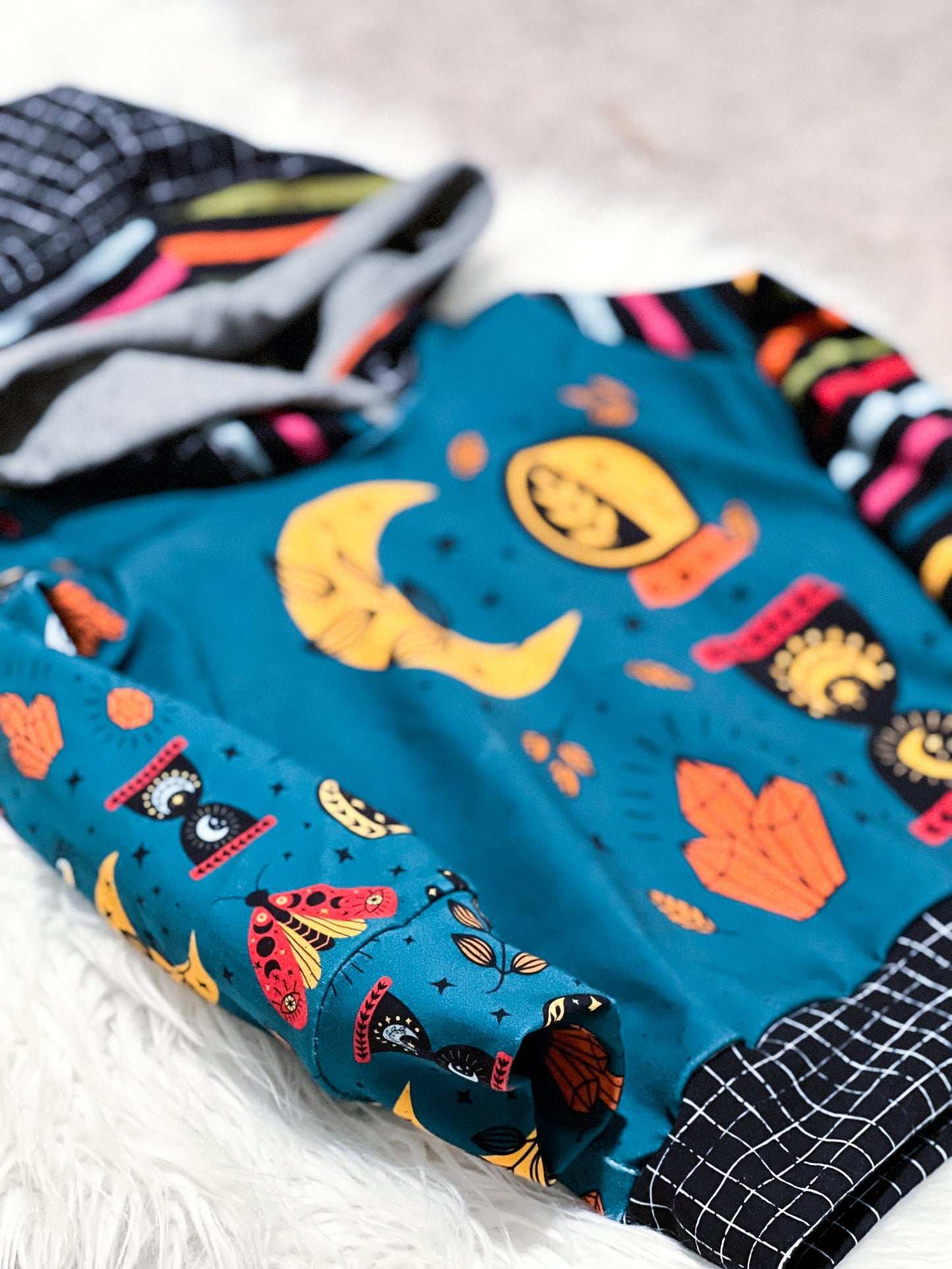 Cotton Lycra Panels - Round OO - Kid & Adult size - Skulls & Mushroom, Magic Forest, Wilderness & Hedgehog panels Retail Fabric