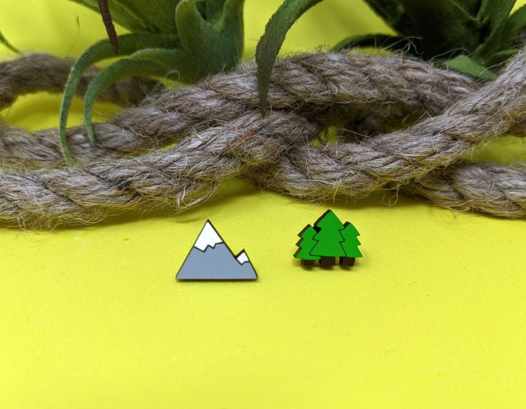 Mountain & Tree Earrings by Unpossible Cuts