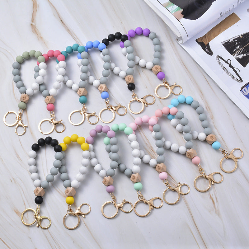 Stylish Beaded Bangle Wristlet Keychain by Beehive