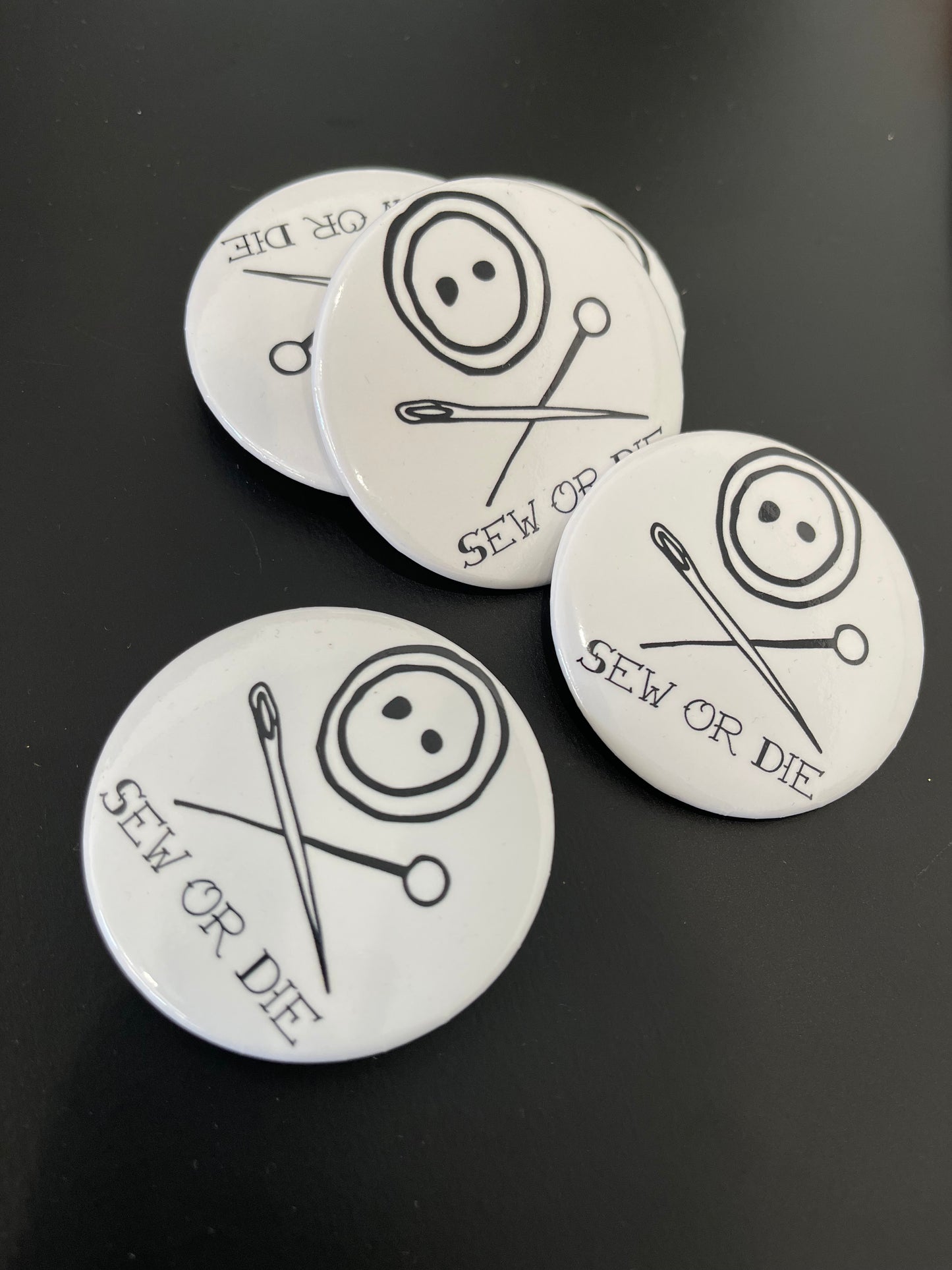 Large sew or Die button pin RBD swag