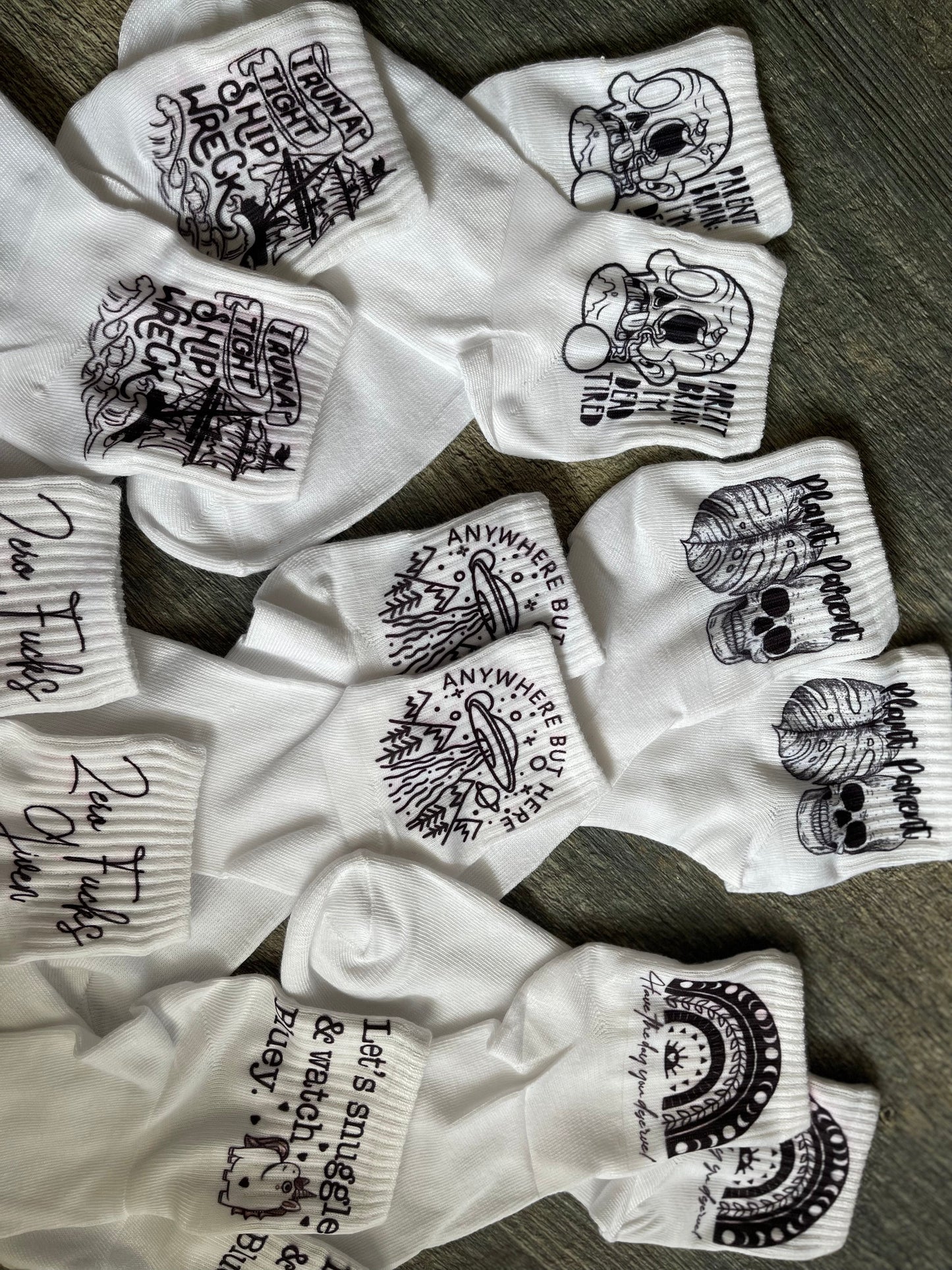 Custom sublimated socks - ankle or crew - choose your design we can print anything! RBD swag gift
