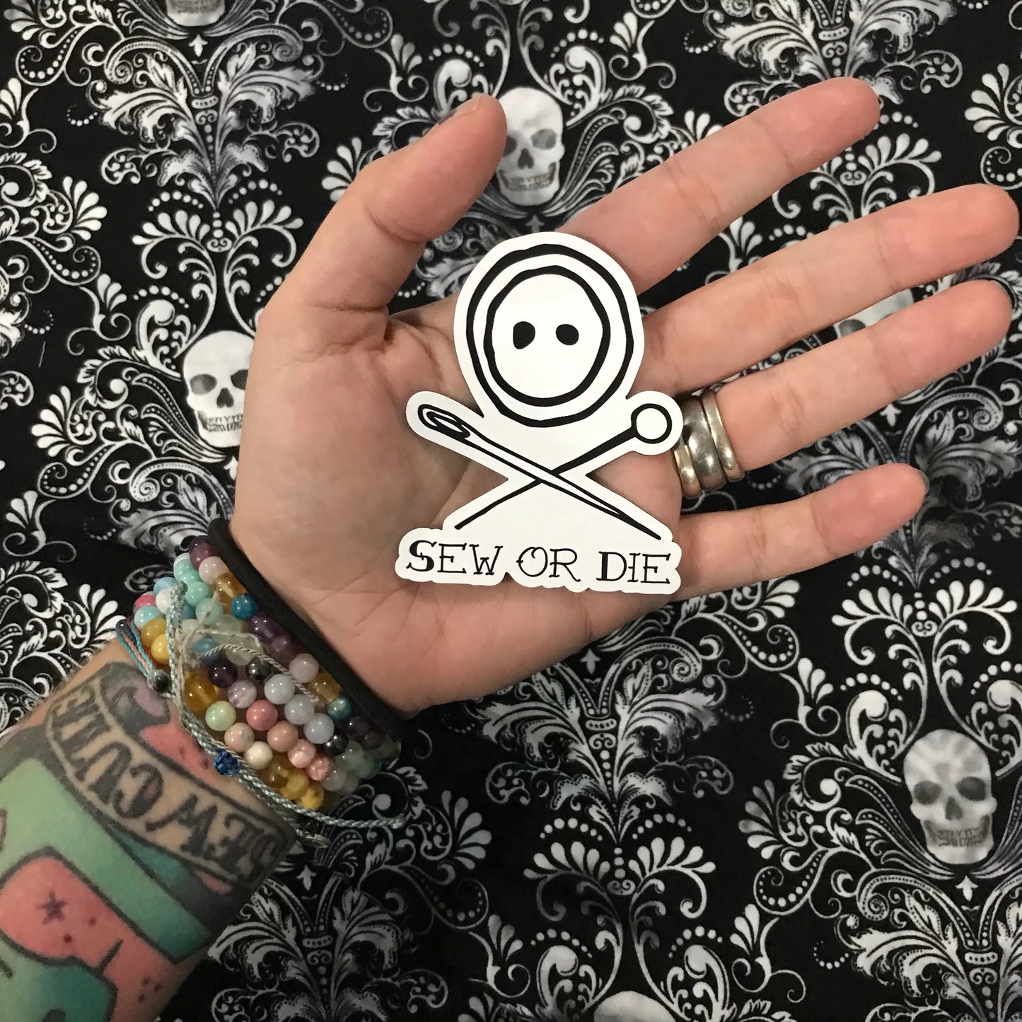 2 inch cut out white sew or die vinyl sticker - stickers swag