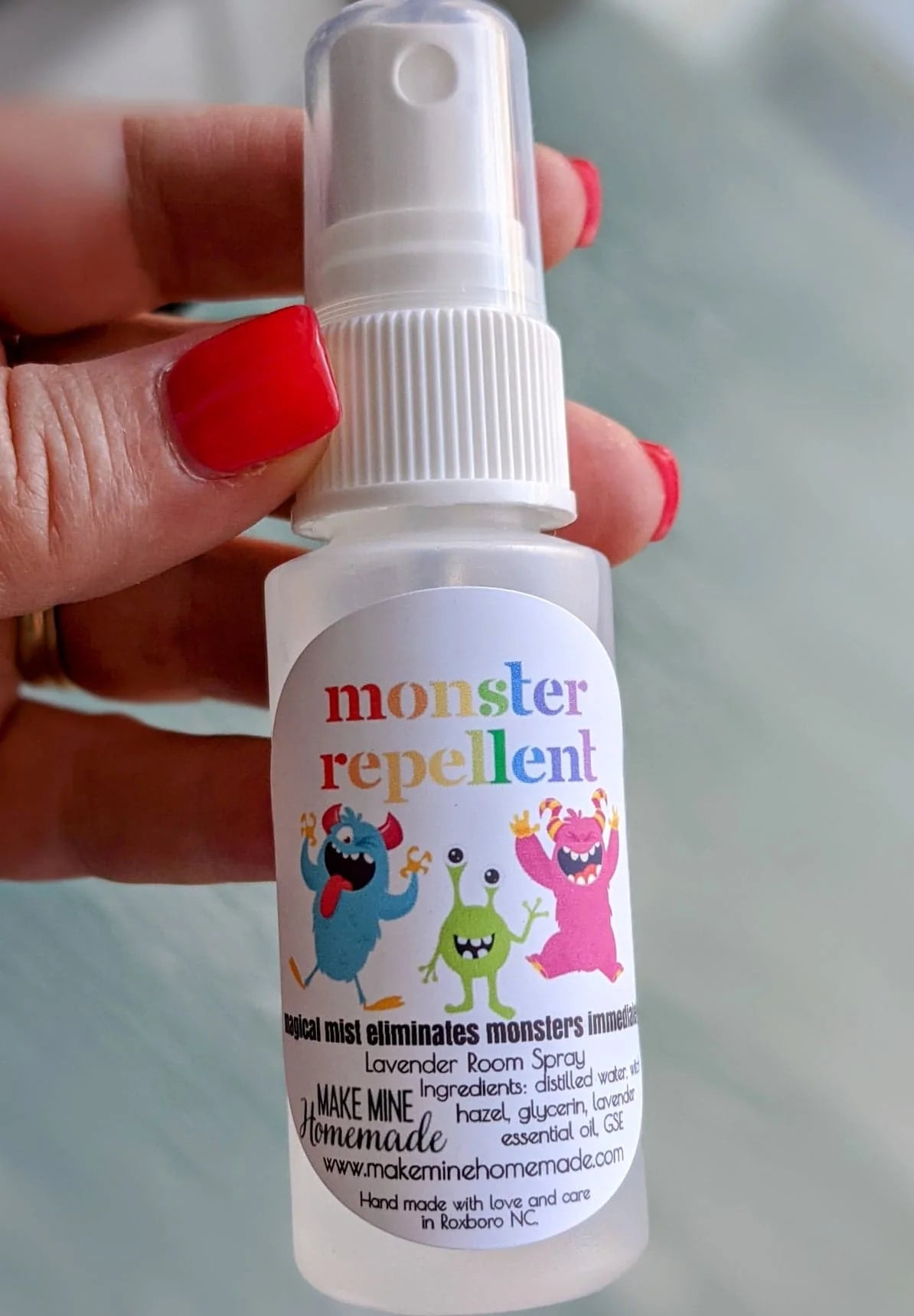Lavender monster away spray gif