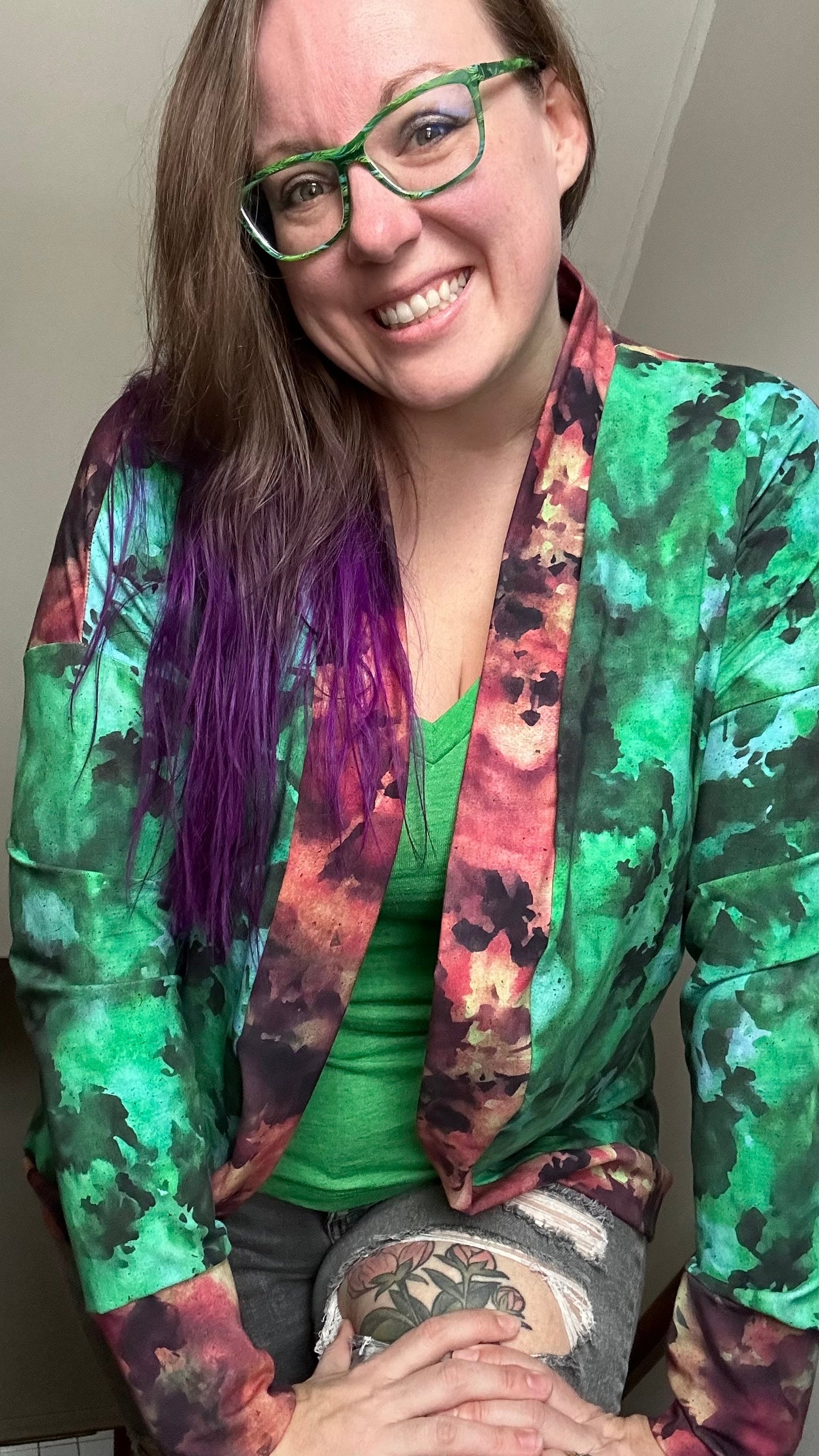 Bamboo Lycra - Ice Dye Prints - Fabric RETAIL Round WW by the yard