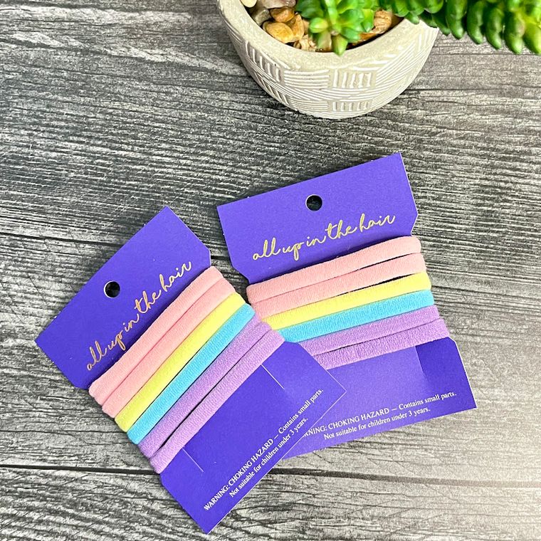 Not Rainbow Pastel Nylon Ponytail Holders by All Up In The Hair