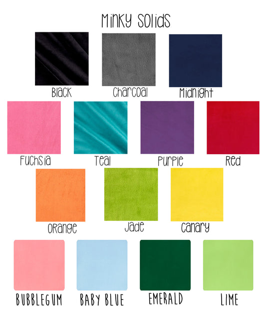 Minky Solids Retail 10 colors to choose from - solid minky blanket fabric