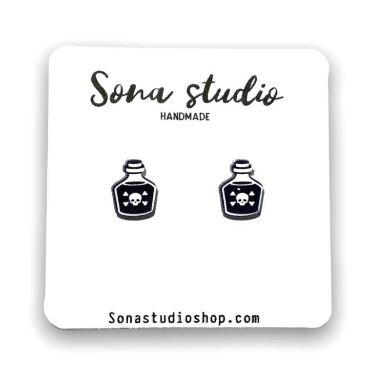Poison Bottle Earrings by Sona Studio - earring gift jewelry