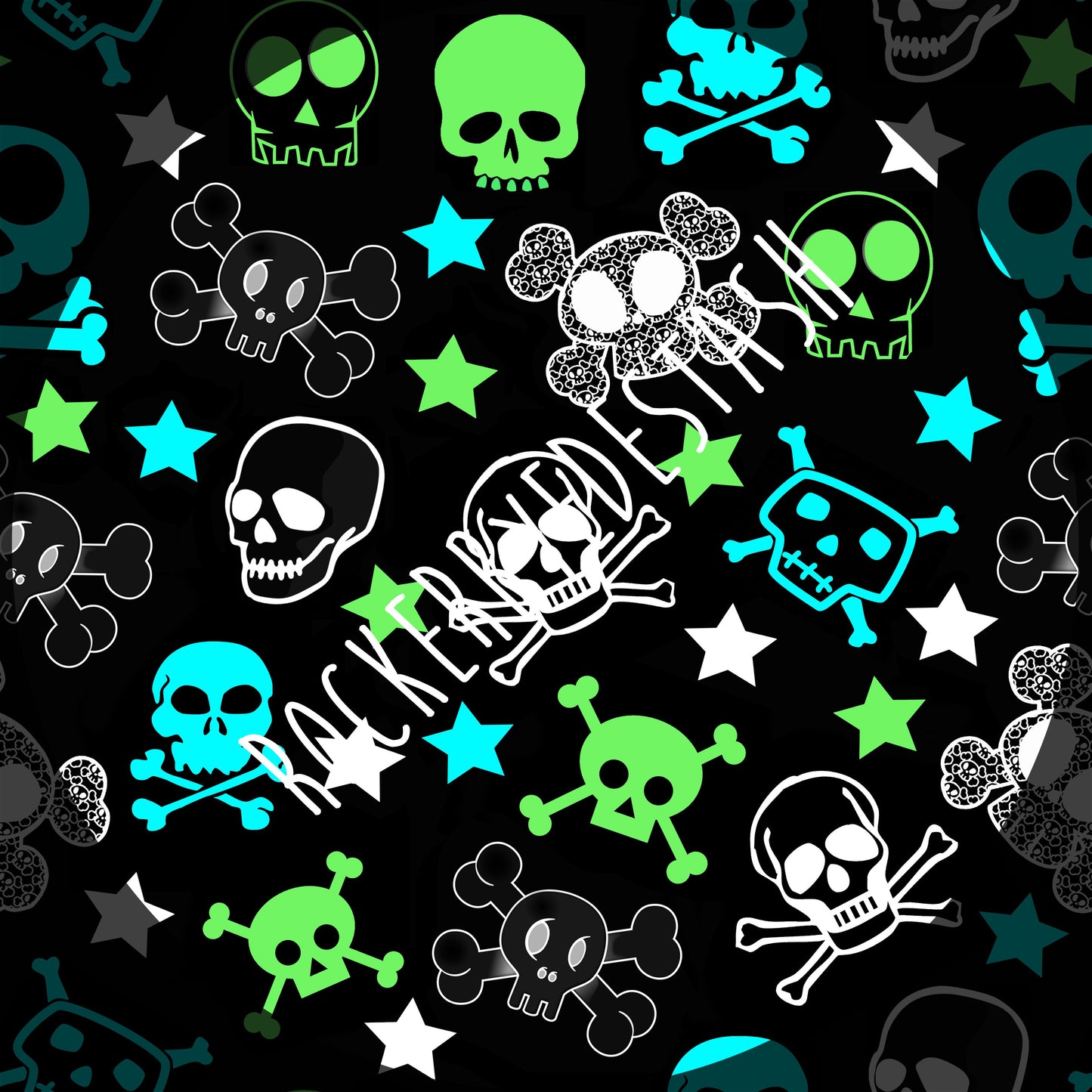 Minky - Round CC Preorder - Rerun Halloween Prints - Zombies, Skulls, Stars