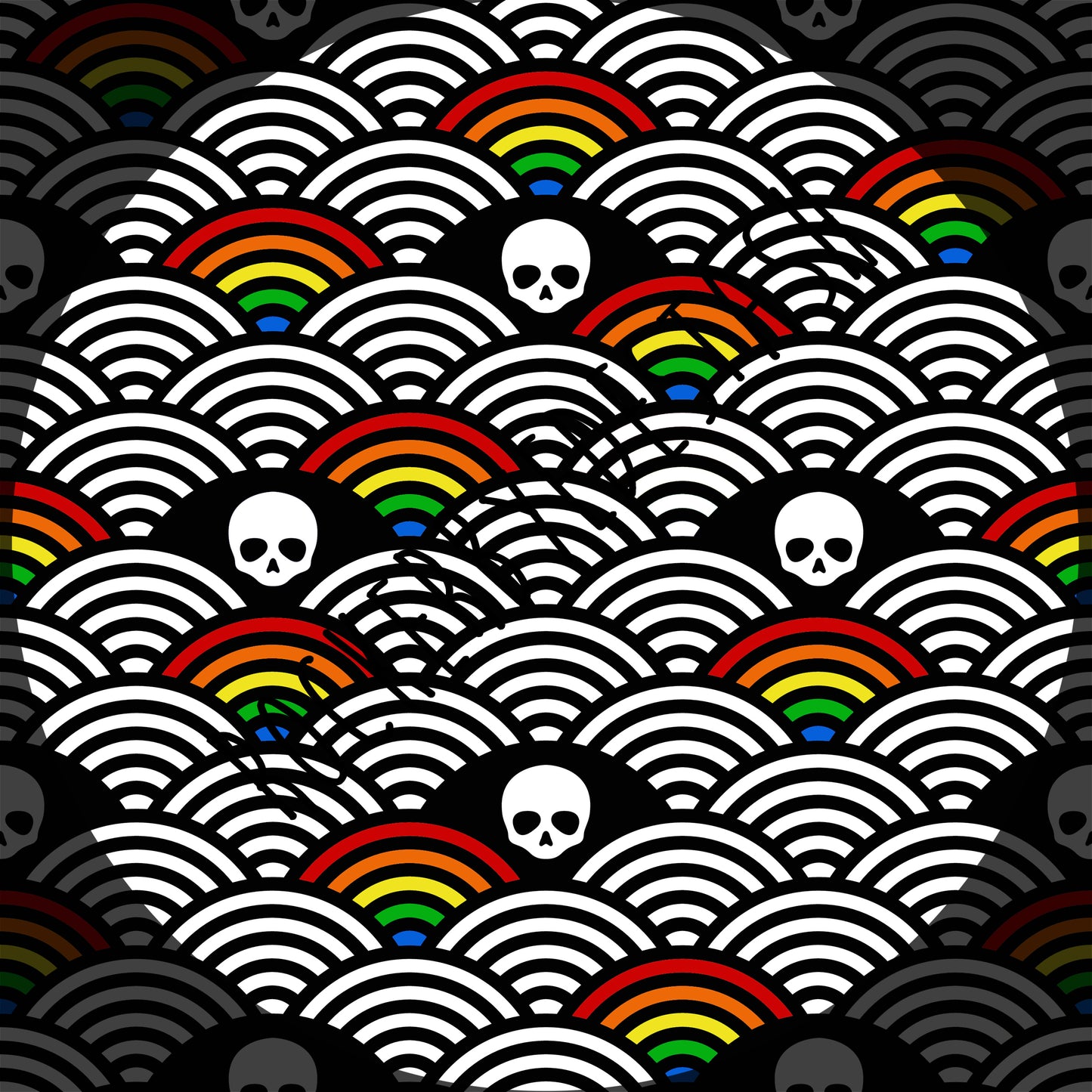 Cotton Lycra - Round FF - all main prints and FH sets are listed here - monstera skulls, powder rainbow, neutral skulls, hearts, rainbows and more! Retail