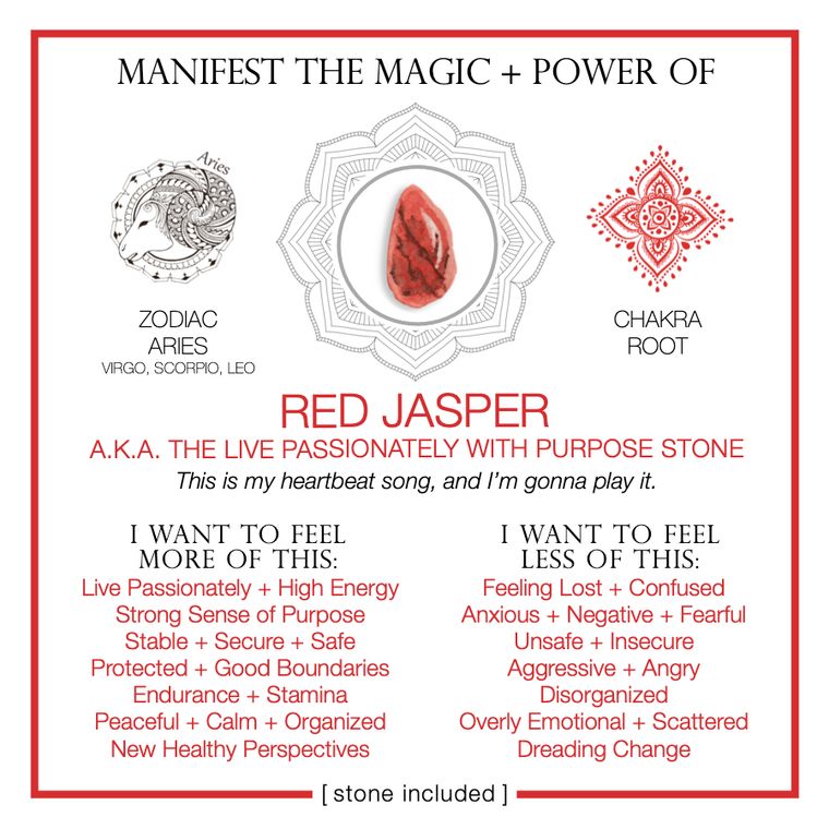 Manifest The Magic + Power of Your Crystal Red Jasper by Warm Human - crystal gift