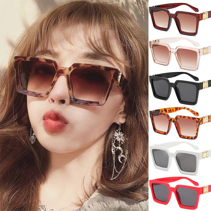 LEOPARD Women's fashion retro large square sunglasses men's sunglasses by bloomwholesale