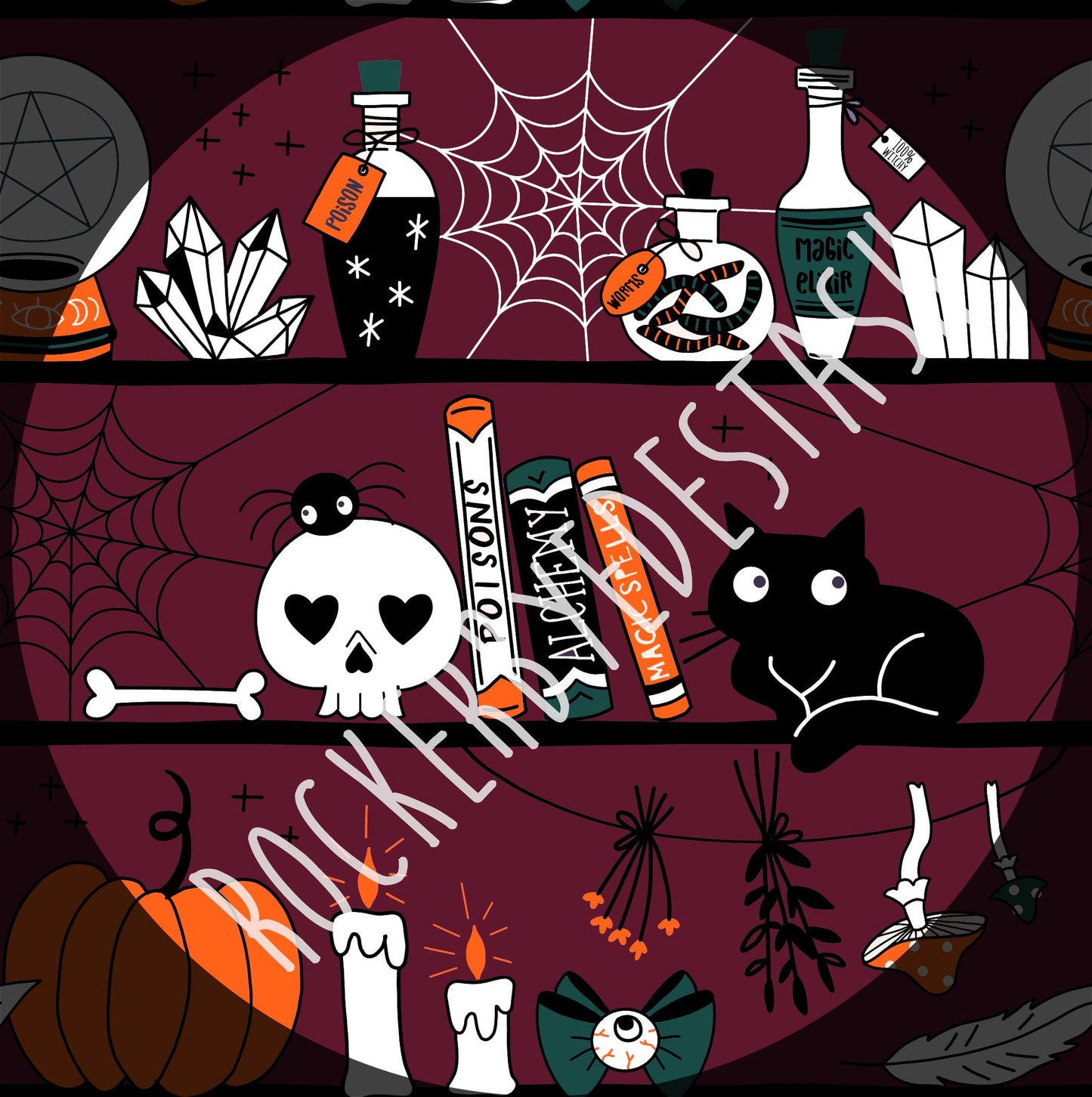 Cotton Lycra - Round JJ Retail - Halloween Prints - Zombies, Bats, and more