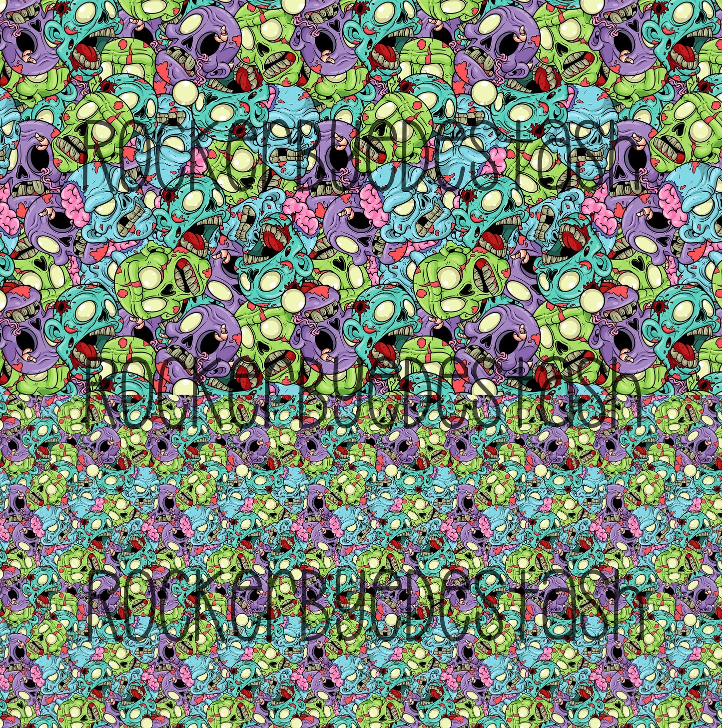 Minky - Round CC Preorder - Rerun Halloween Prints - Zombies, Skulls, Stars