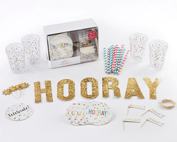 Hooray 50 Piece Party in a Box by Kate Aspen - birthday gift set