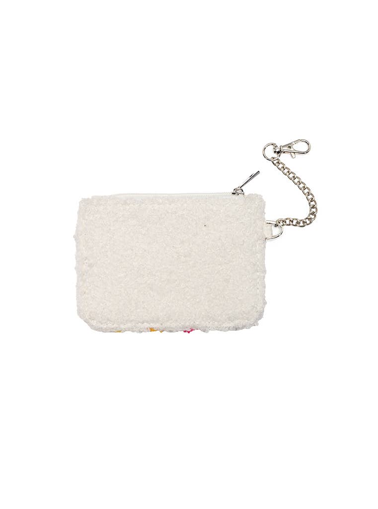 Keychain Pouch - Rainbow Checkered - White Zipper Gift