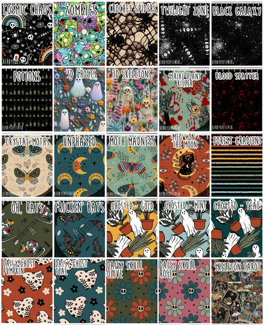 Squish - Round BBB Halloween Zombie Ghost Tarot Skeletons Retail Fabric Round