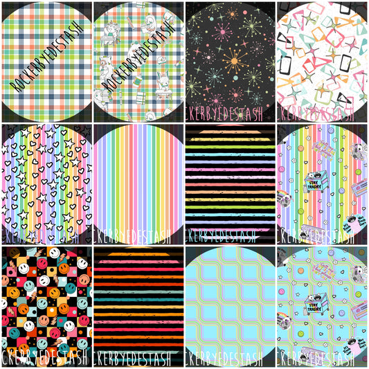 Squish Round AAA - Prints Retro Rascals, Skeletons, Smiley Retail Fabric