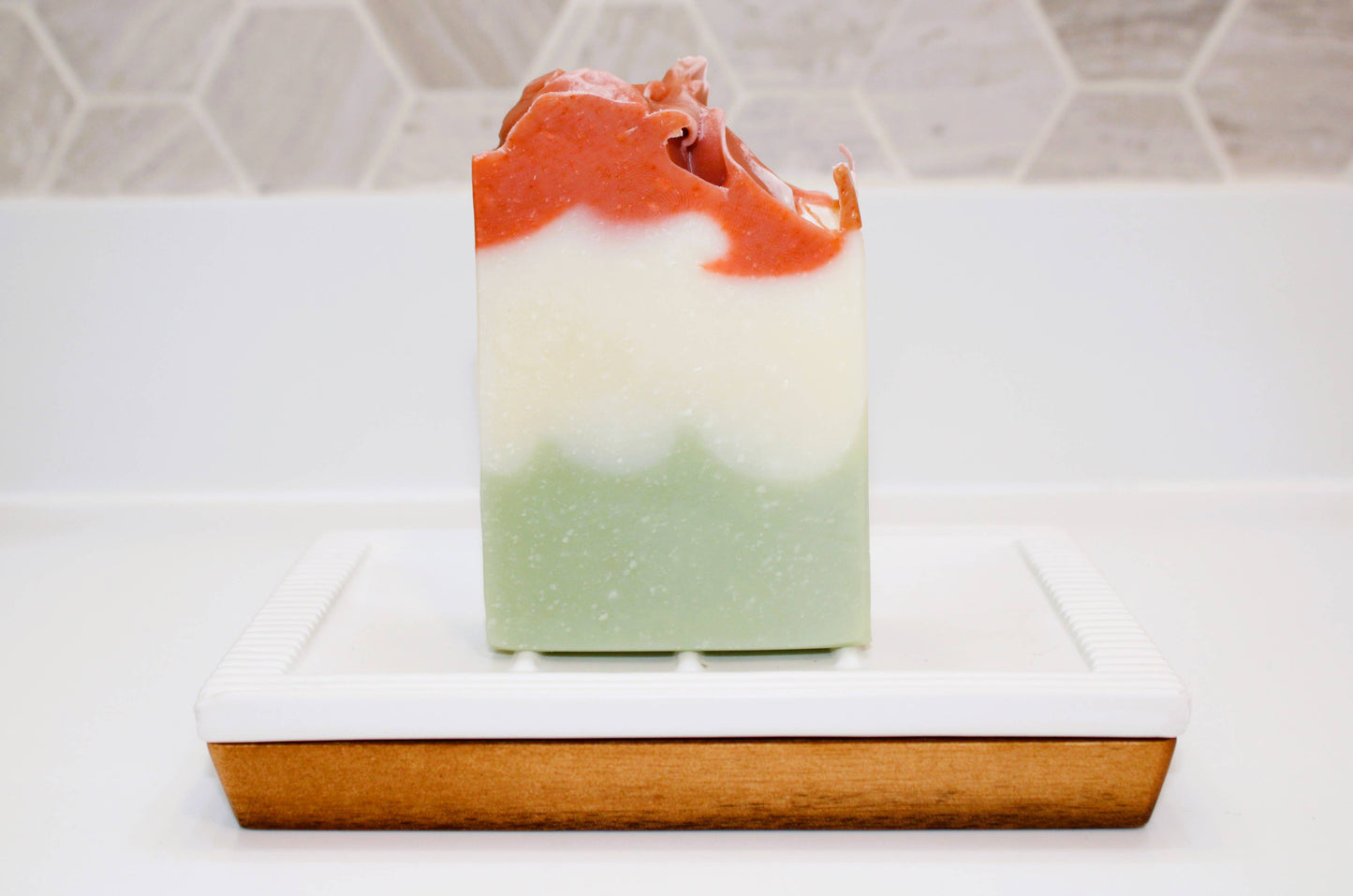 White Tea & Sage Soap Bar, Natural Handmade Clay Exfoliating - lavender and wild sage