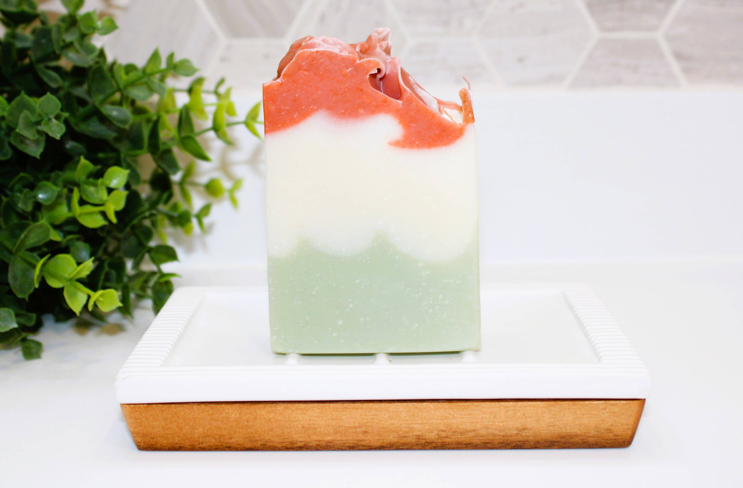 White Tea & Sage Soap Bar, Natural Handmade Clay Exfoliating - lavender and wild sage