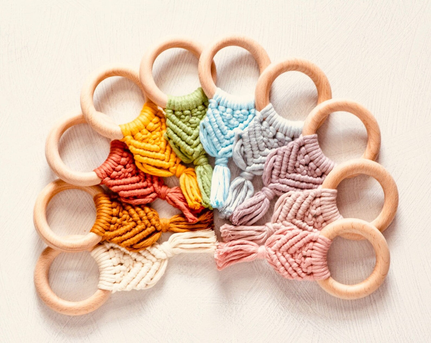 Blush pink Organic Wood Teething Ring (photo is just EXAMPLE of brand style) by Fairy of Color