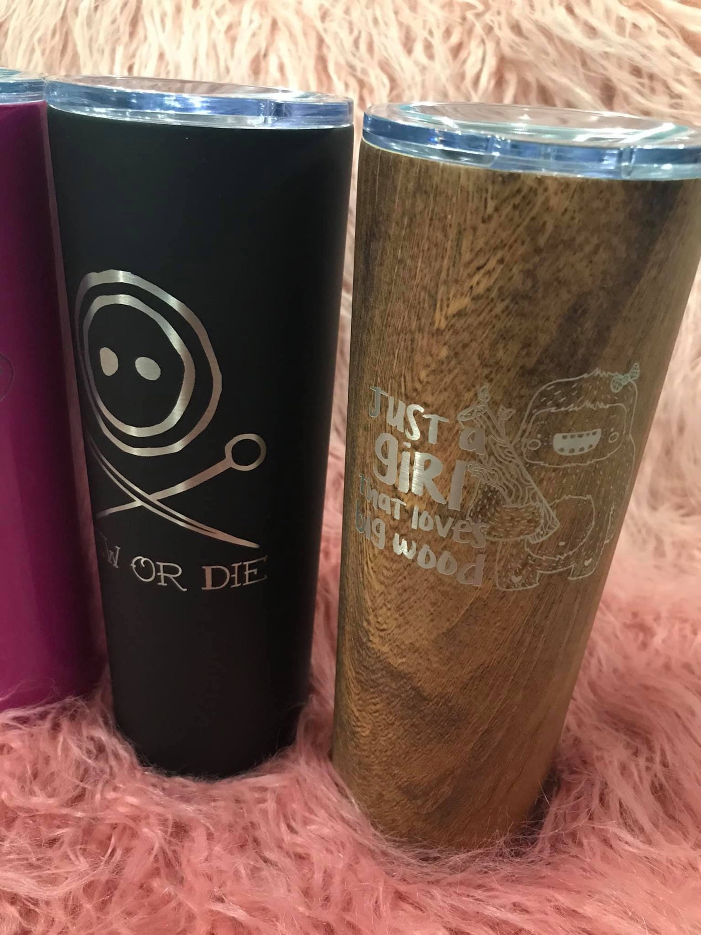 NEW Engraved Stainless Steel Skinny Tumbler & Straw 20 ounce - Retail